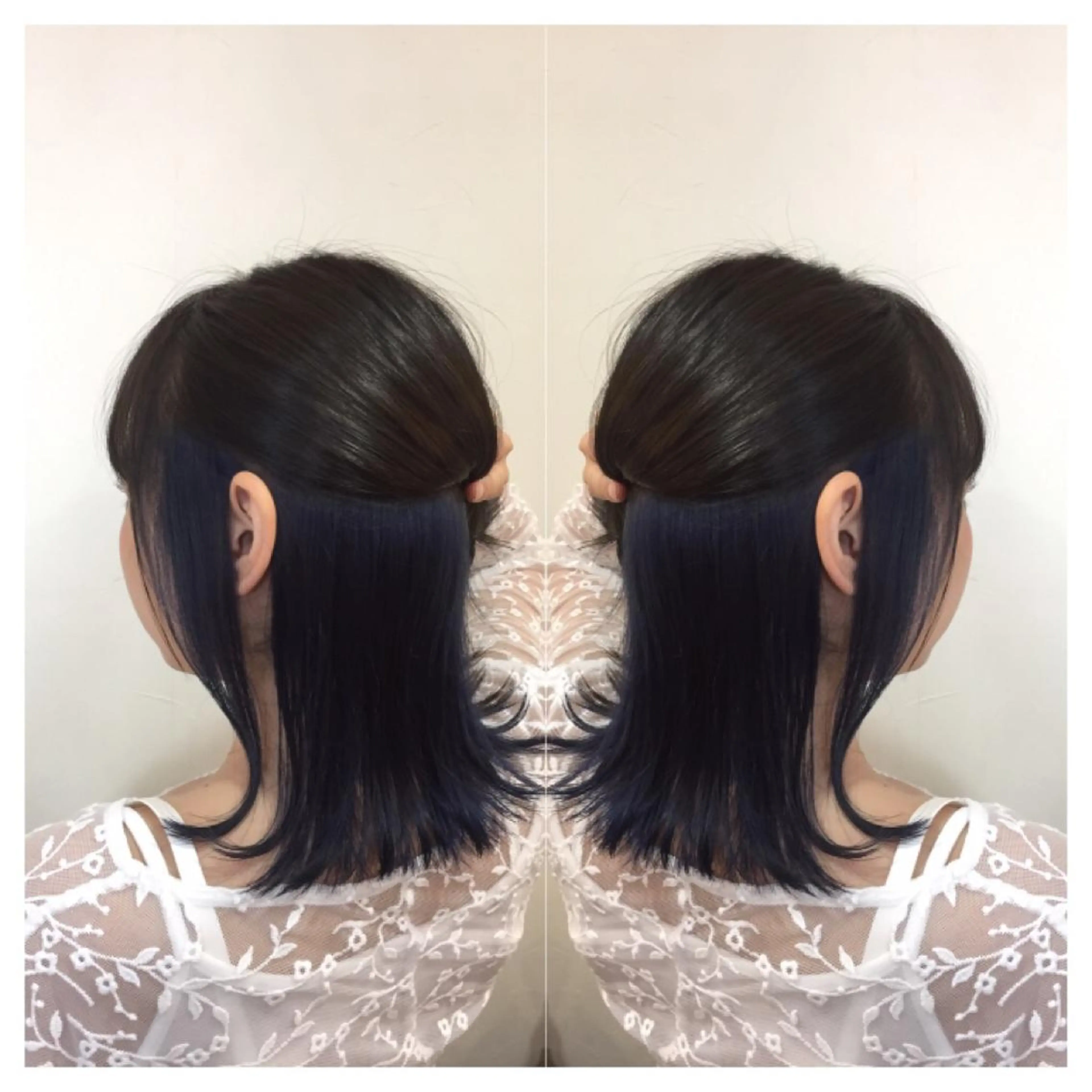 ミディアム カラー インナーカラー ネイビーカラー 髪質改善/痛ませ ないカラー/西村航大のヘアスタイル