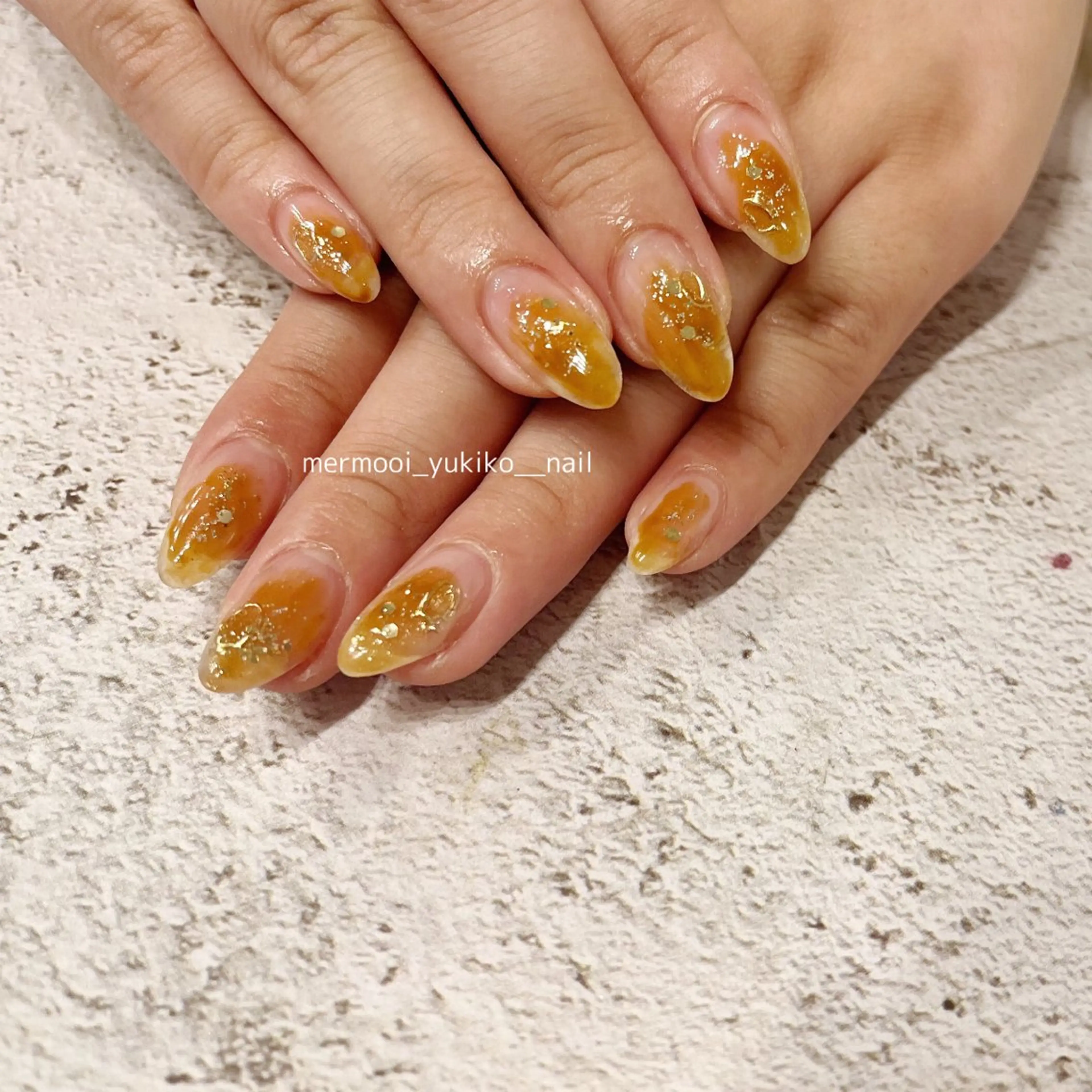 ネイル アートネイル ボルドー ブラウン クリアネイル ジェルネイル melumooi nailのネイルデザイン