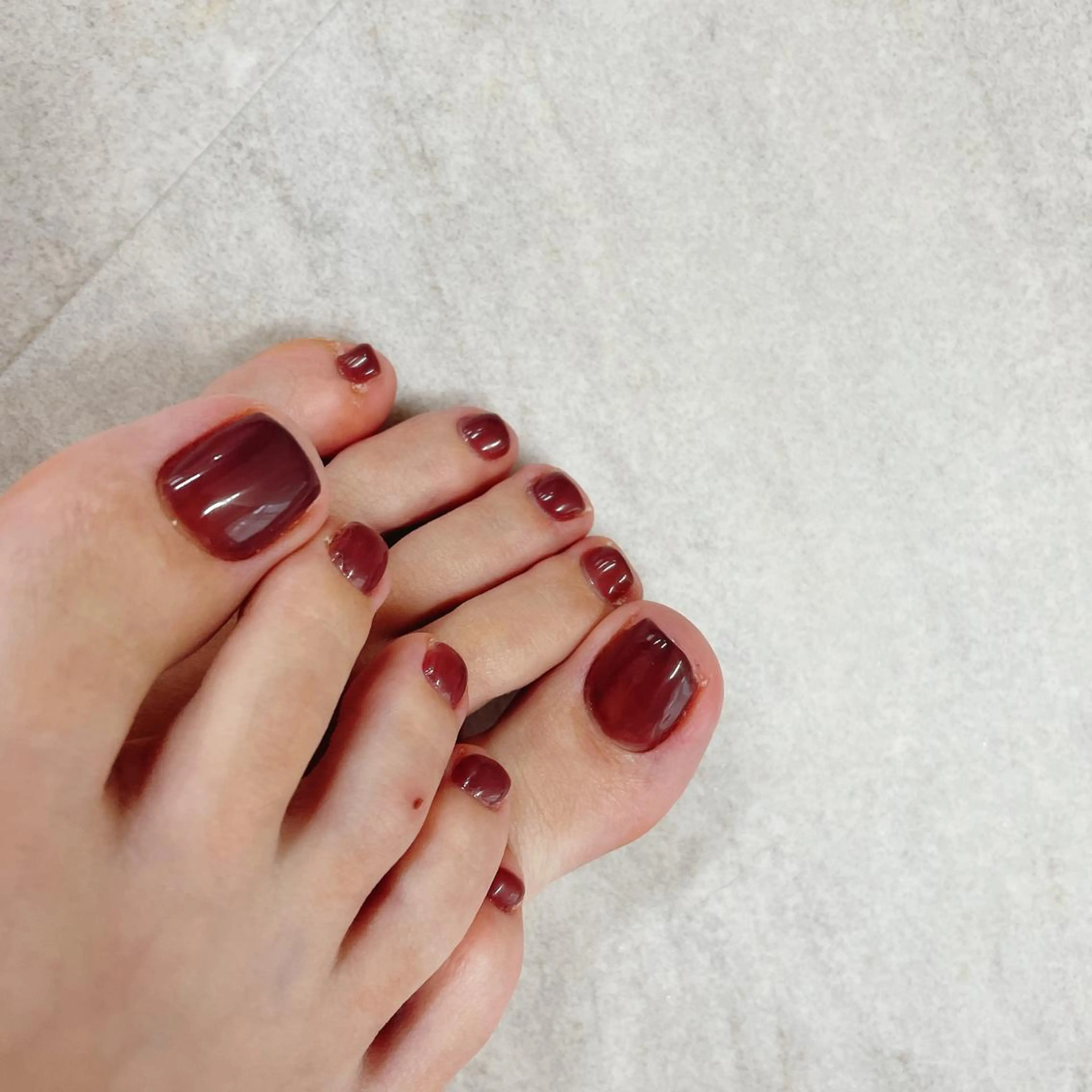 🦶フットネイル(ワンカラー)(ラメグラ)の写真