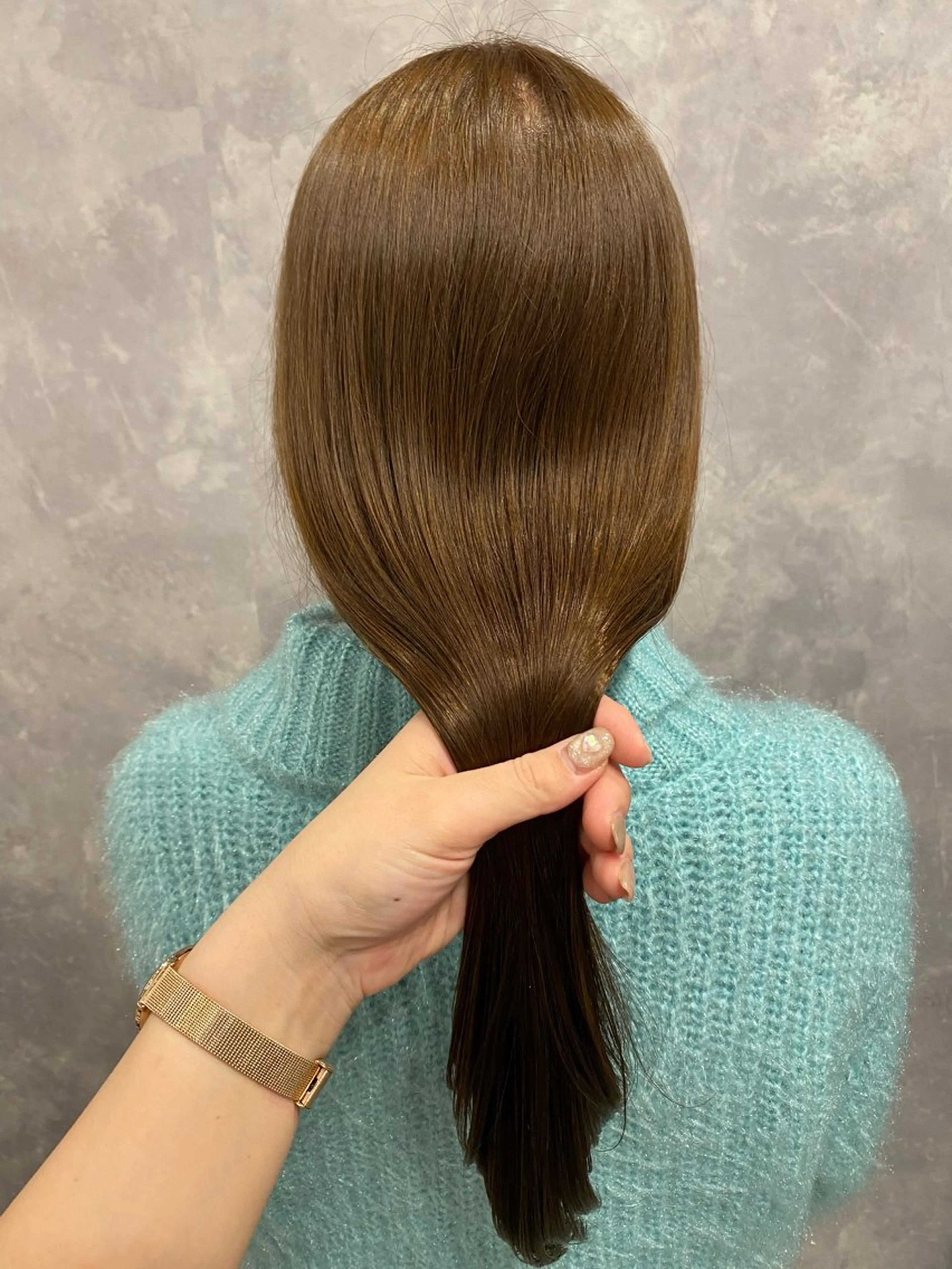 セミロング カラー ヘアアレンジ 🥀暖色韓国ヘア💕 保科侑花のヘアスタイル