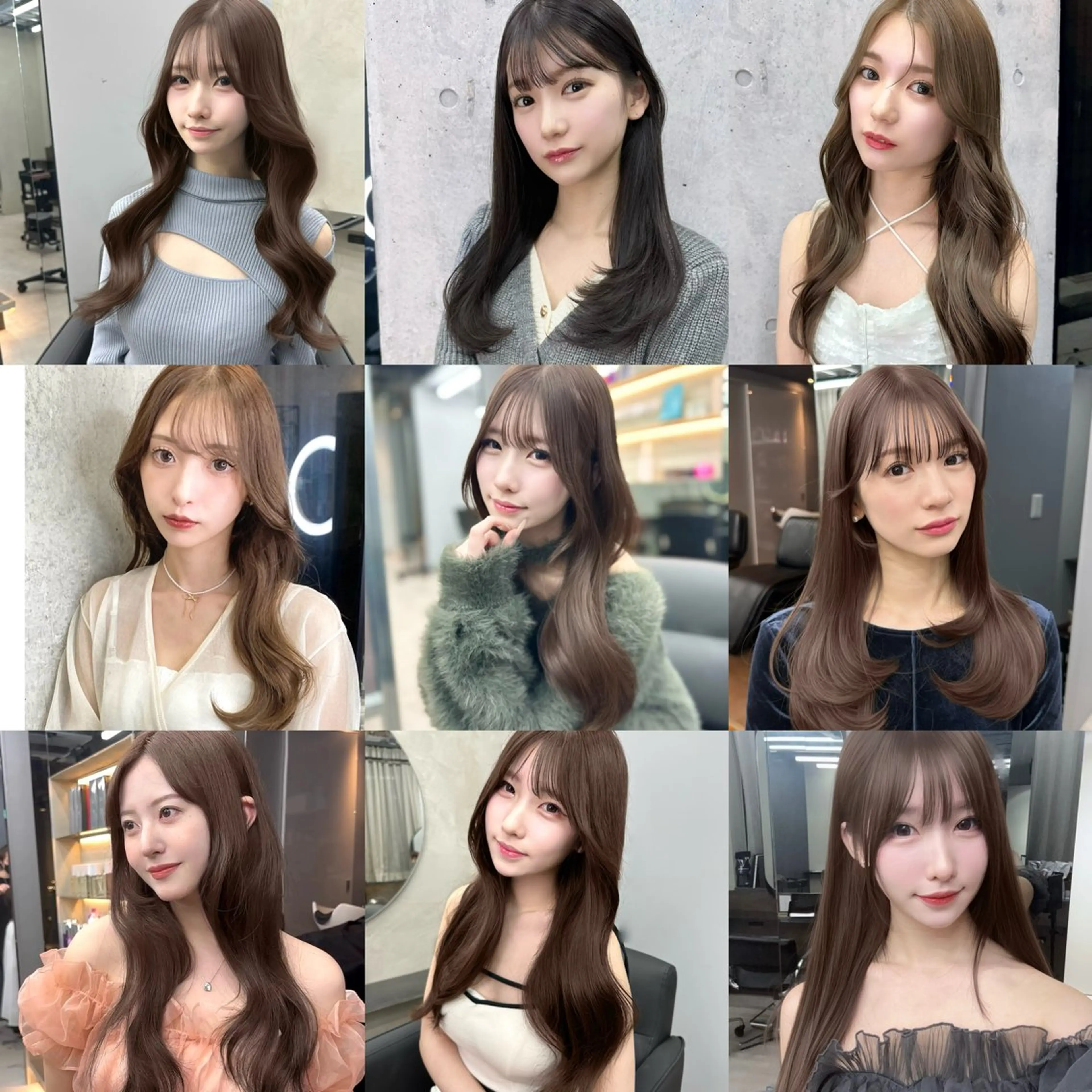 セミロング カット ヘアカラー トリートメント 韓国/ワンホンヘア 髪質改善/MaCoのヘアスタイル