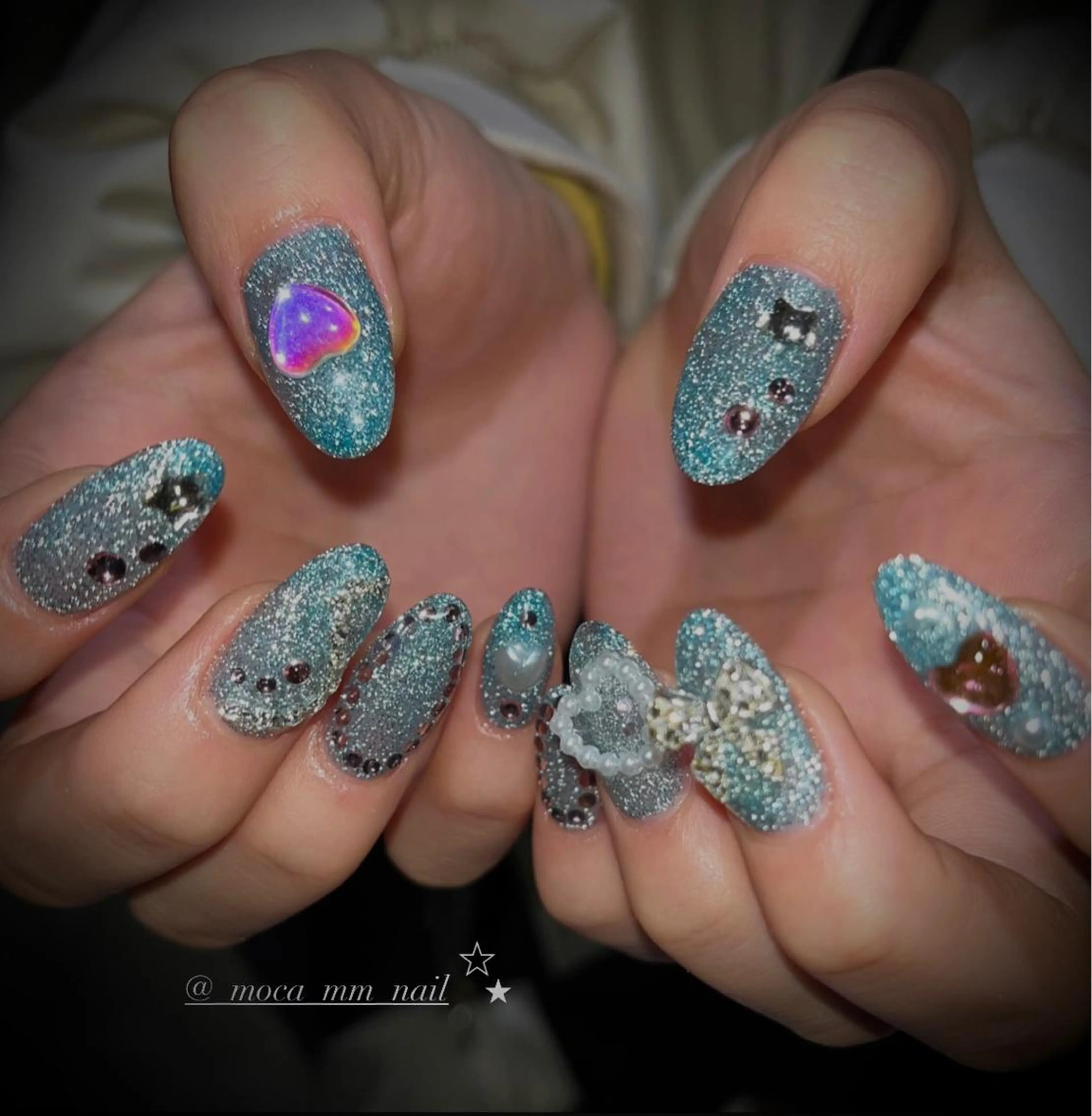 ネイル ハンドネイル ˚✧⁺⭐︎༚moca miyuu⁎⁺˳✧༚のネイルデザイン
