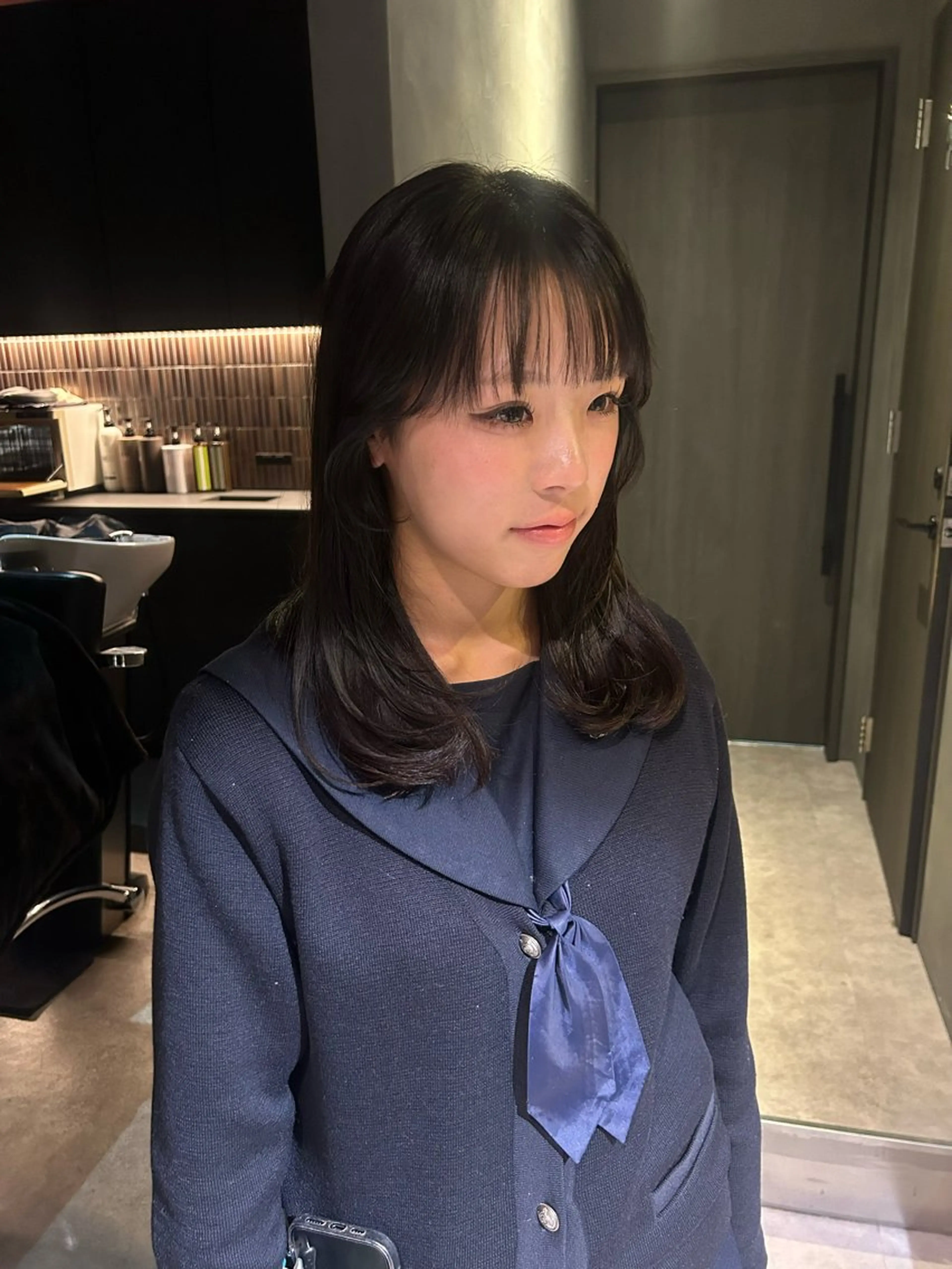 ミディアム レイヤーカット カット トリートメント 山本 夏樹のヘアスタイル