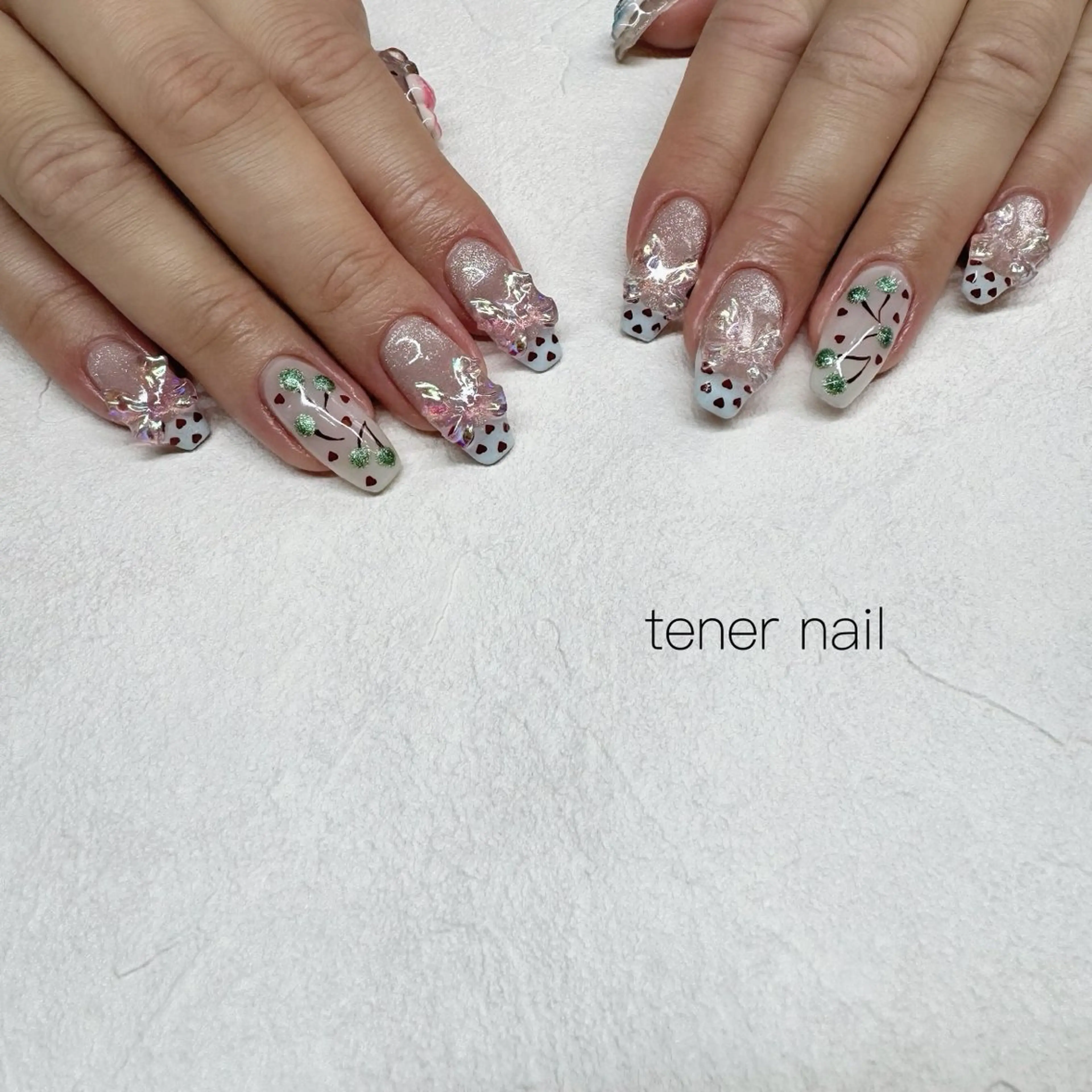 ネイル リボン ハンドネイル テネルネイル tener nailのネイルデザイン