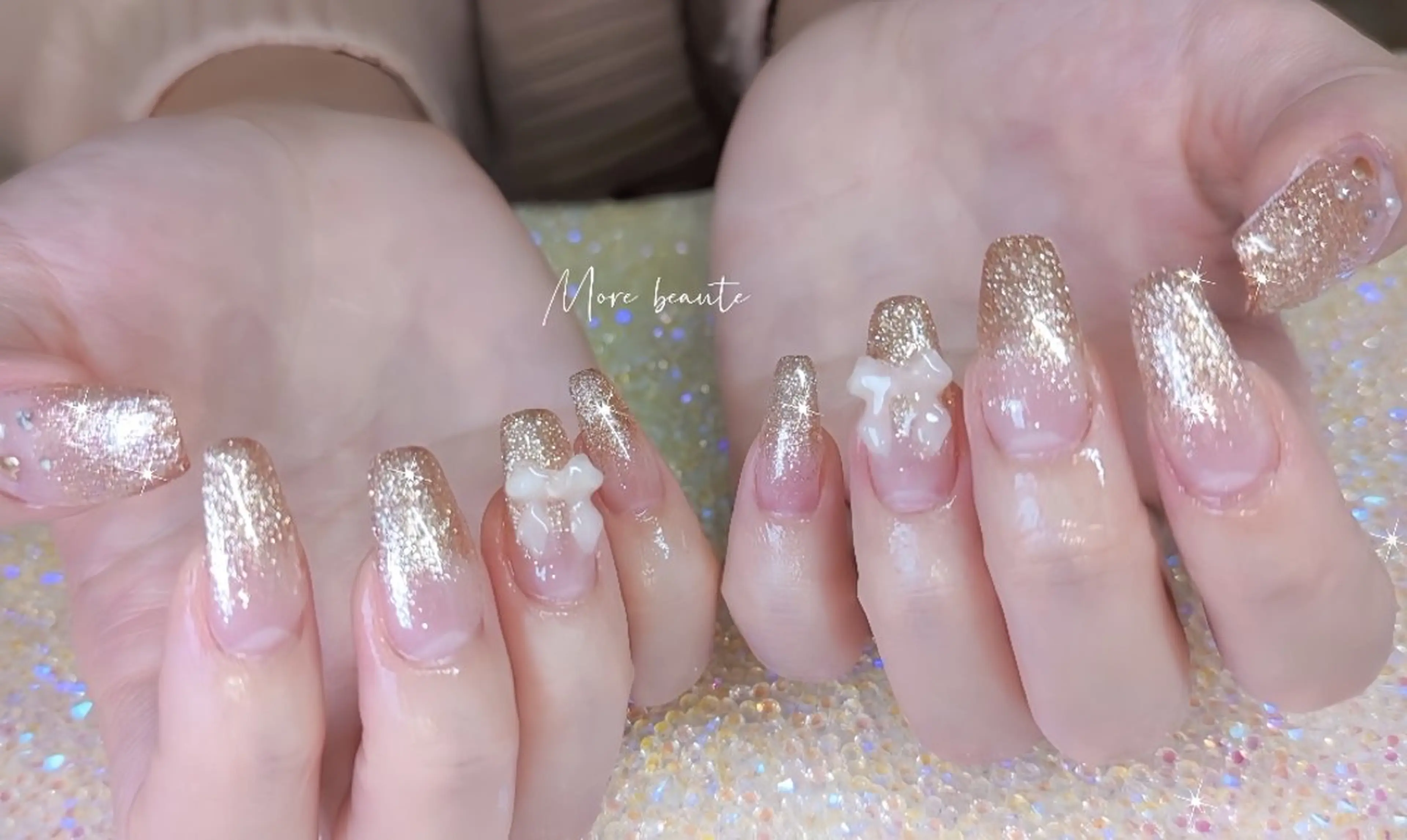 ネイル 長さ出し ジェルネイル ハート 韓国ネイル マグネットネイル ハンドネイル I LOVE ME NAIL.｡.:*♡のネイルデザイン