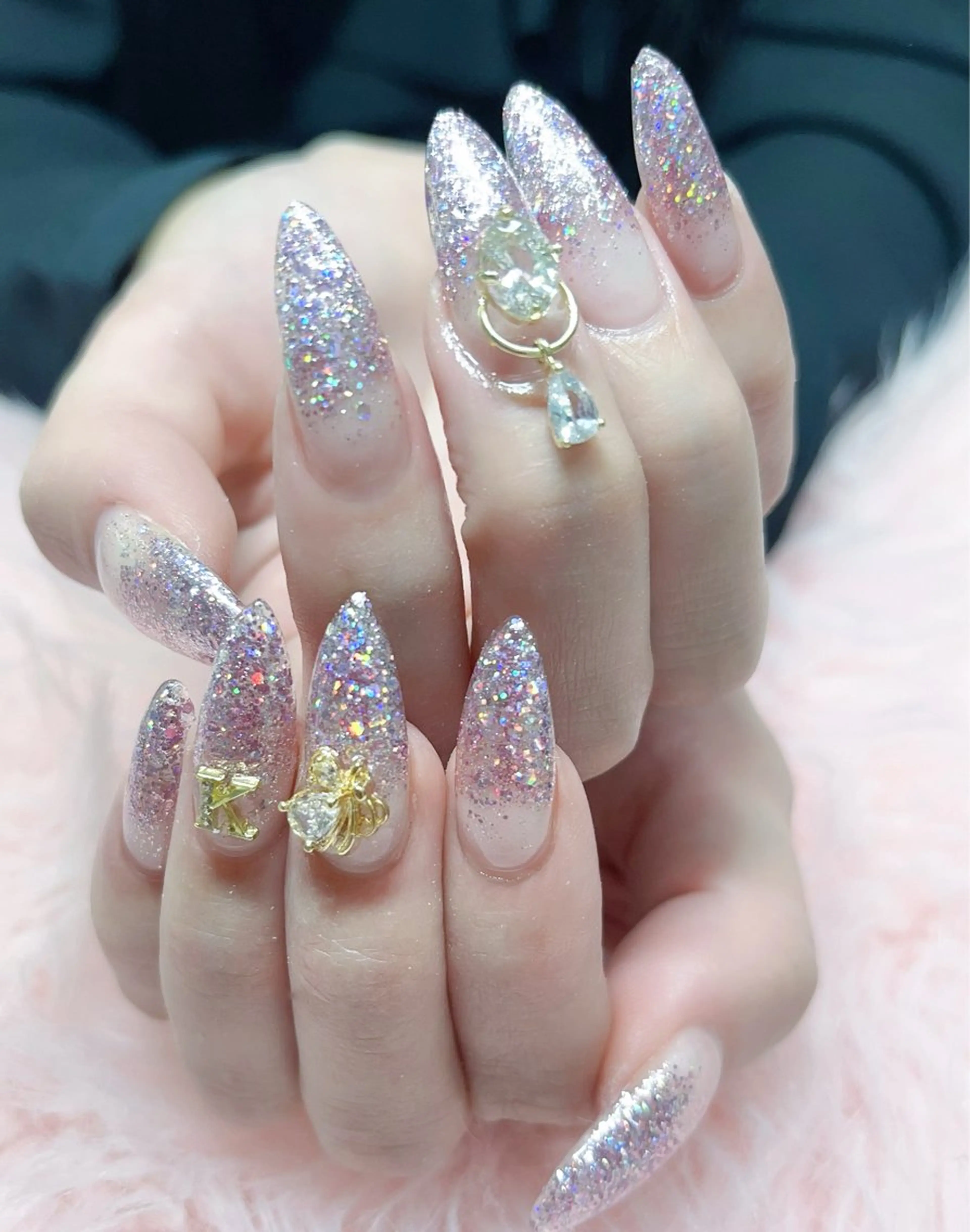 ネイル フットネイル フレンチネイル ジェルネイル ゴージャス ハート ハンドネイル MoonNail ユリ🌸のネイルデザイン