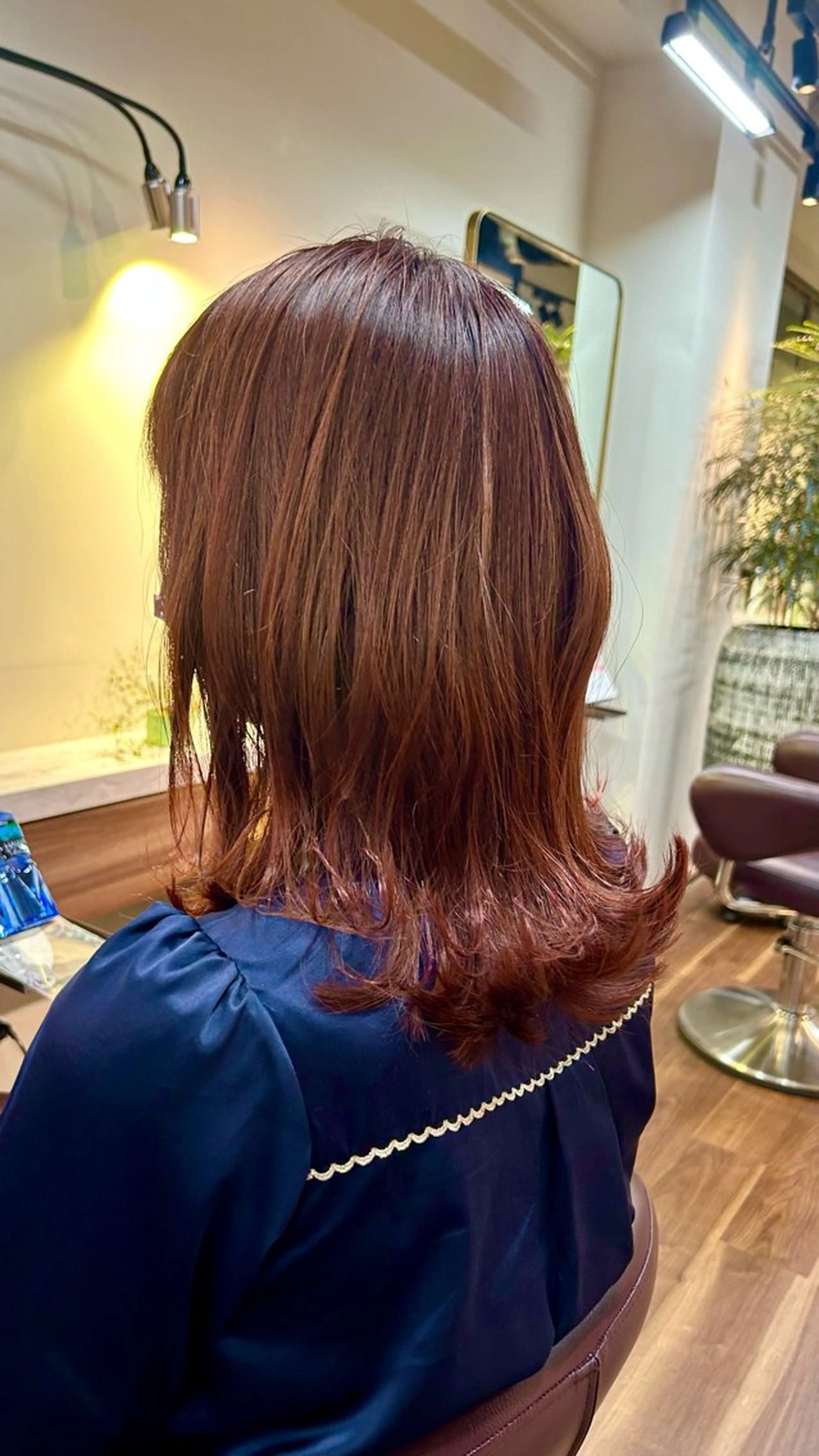 ミディアム カラー ベージュカラー ブリーチ ブリーチなしカラー ピンクカラー ピンクベージュ 野上 晃生のヘアスタイル