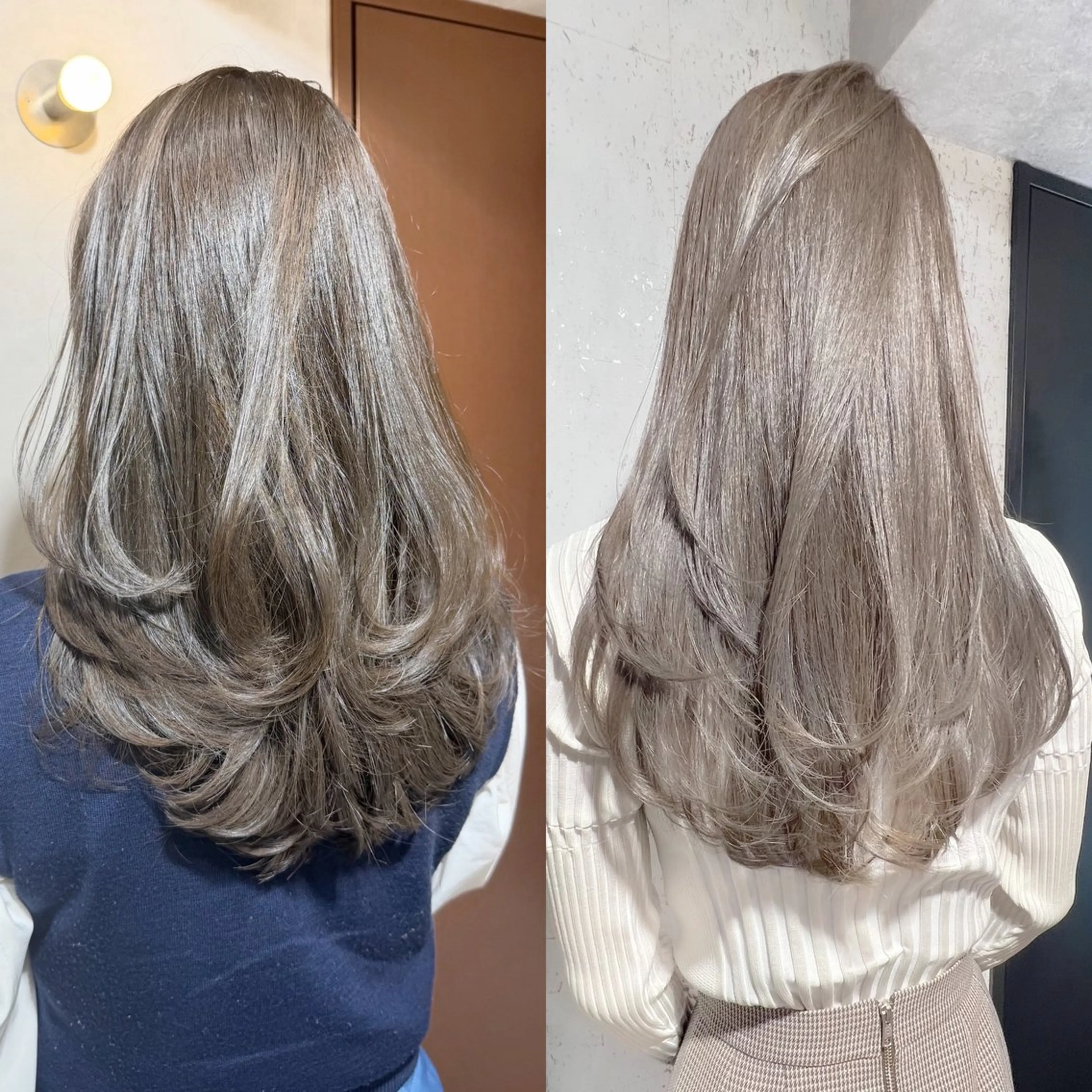 ミディアム カラー カット ヘアカラー トリートメント ブリーチなし/赤み 消し/レイヤー/山口のヘアスタイル