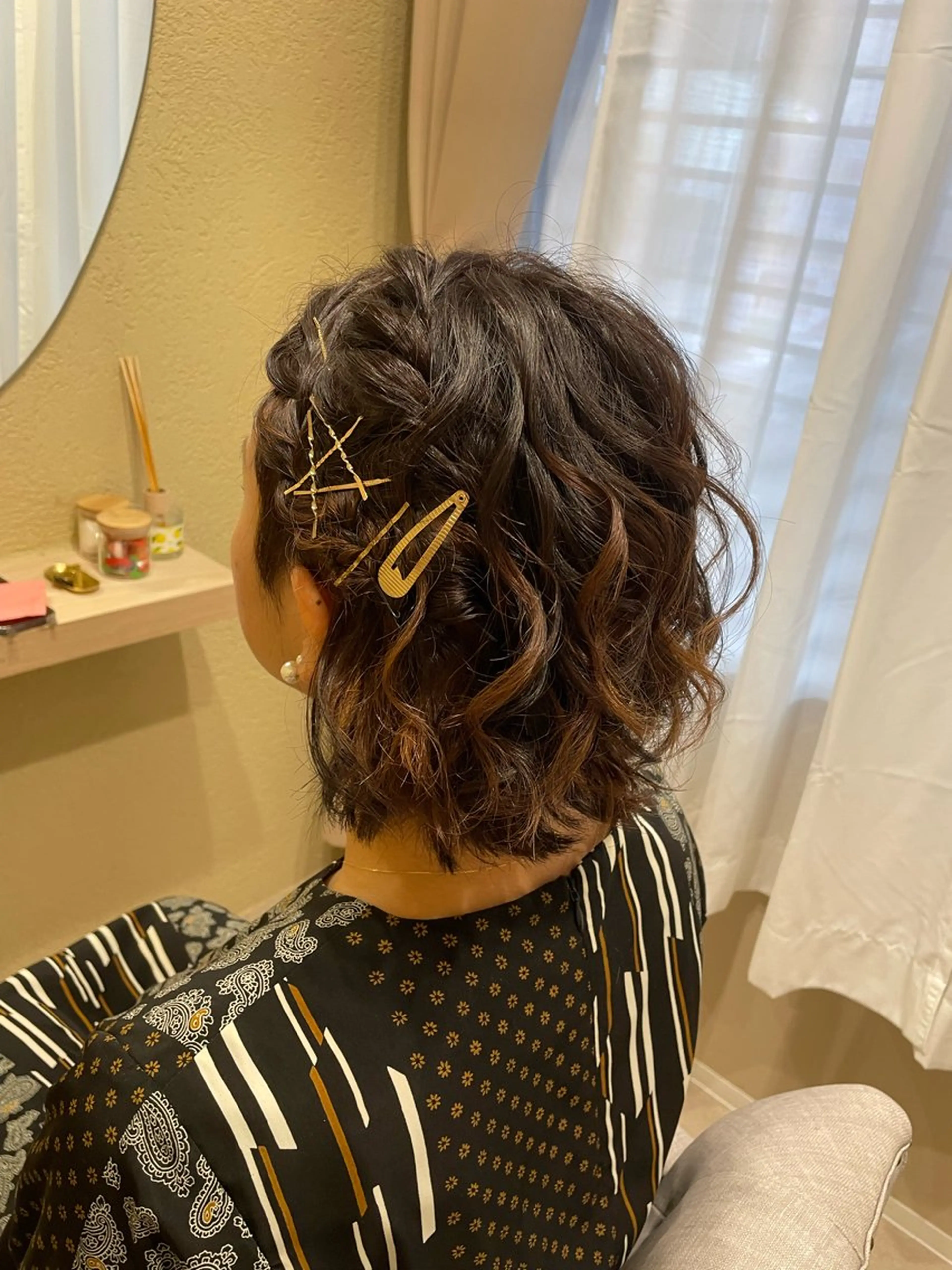 ミディアム ヘアアレンジ ヘアセット ユ ミのヘアスタイル