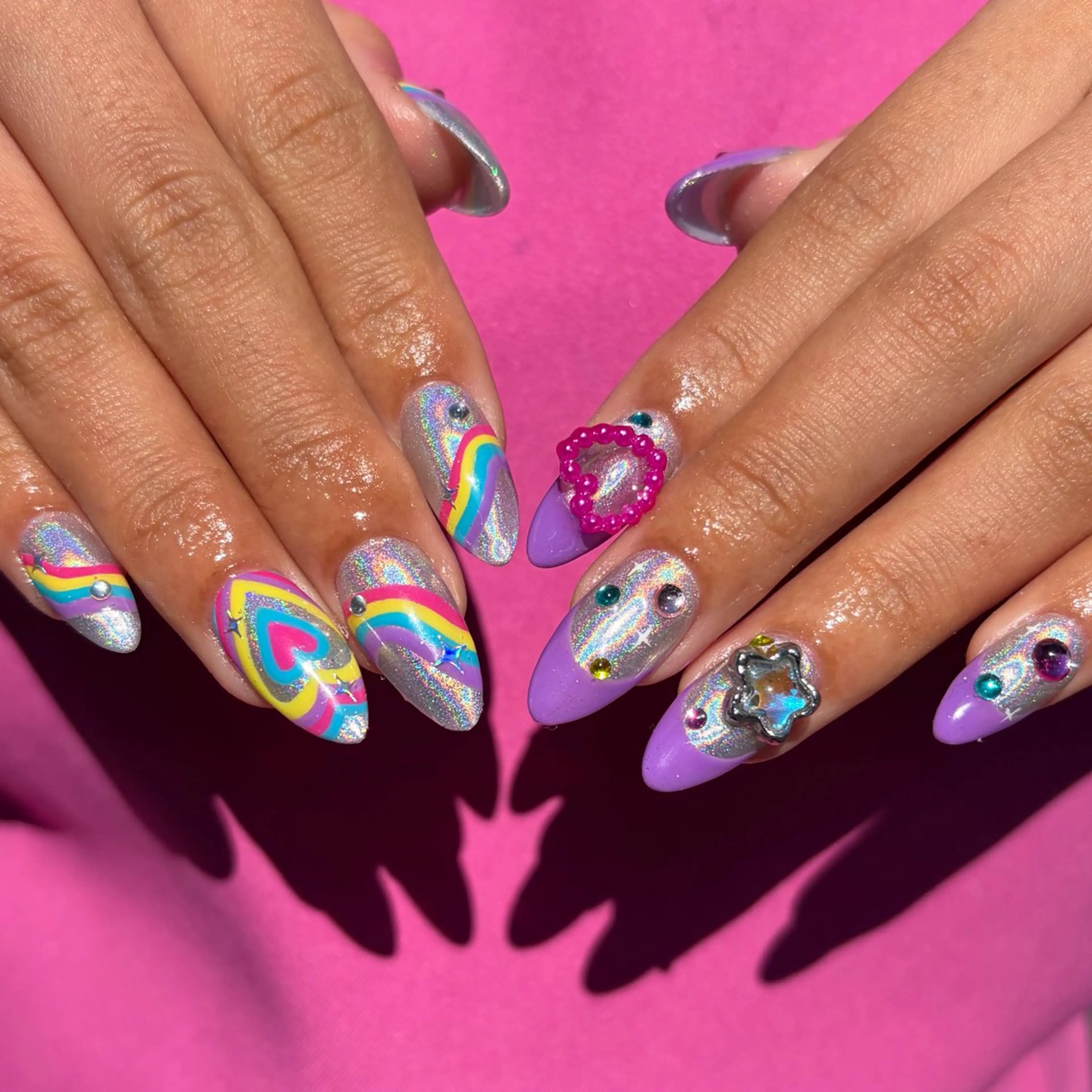 ネイル アートネイル ハンドネイル PINS16🩷 YUNOのネイルデザイン