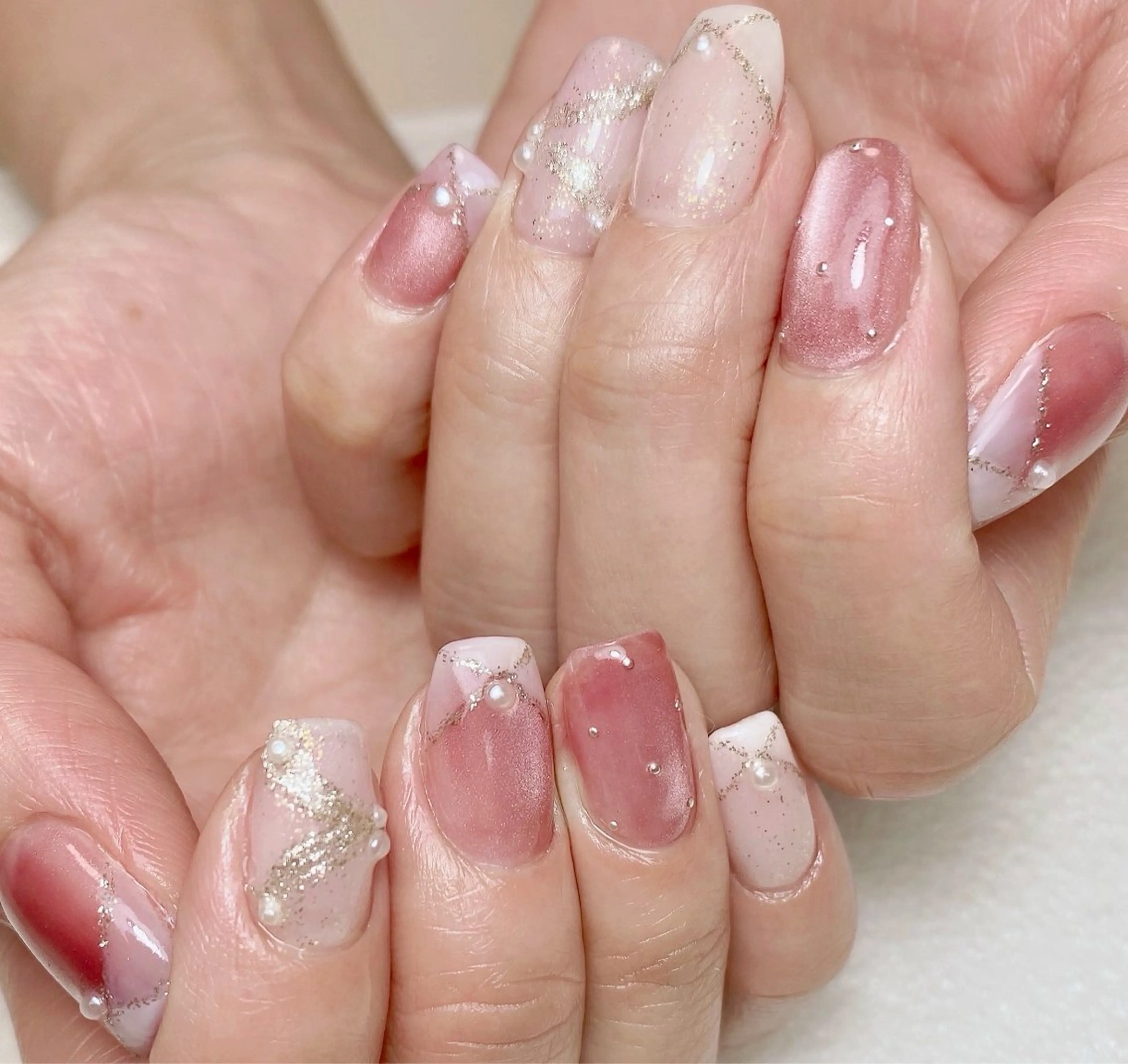 ネイル ドット フレンチネイル 春ネイル ハンドネイル Nail Salon K 🧸美爪育成のネイルデザイン