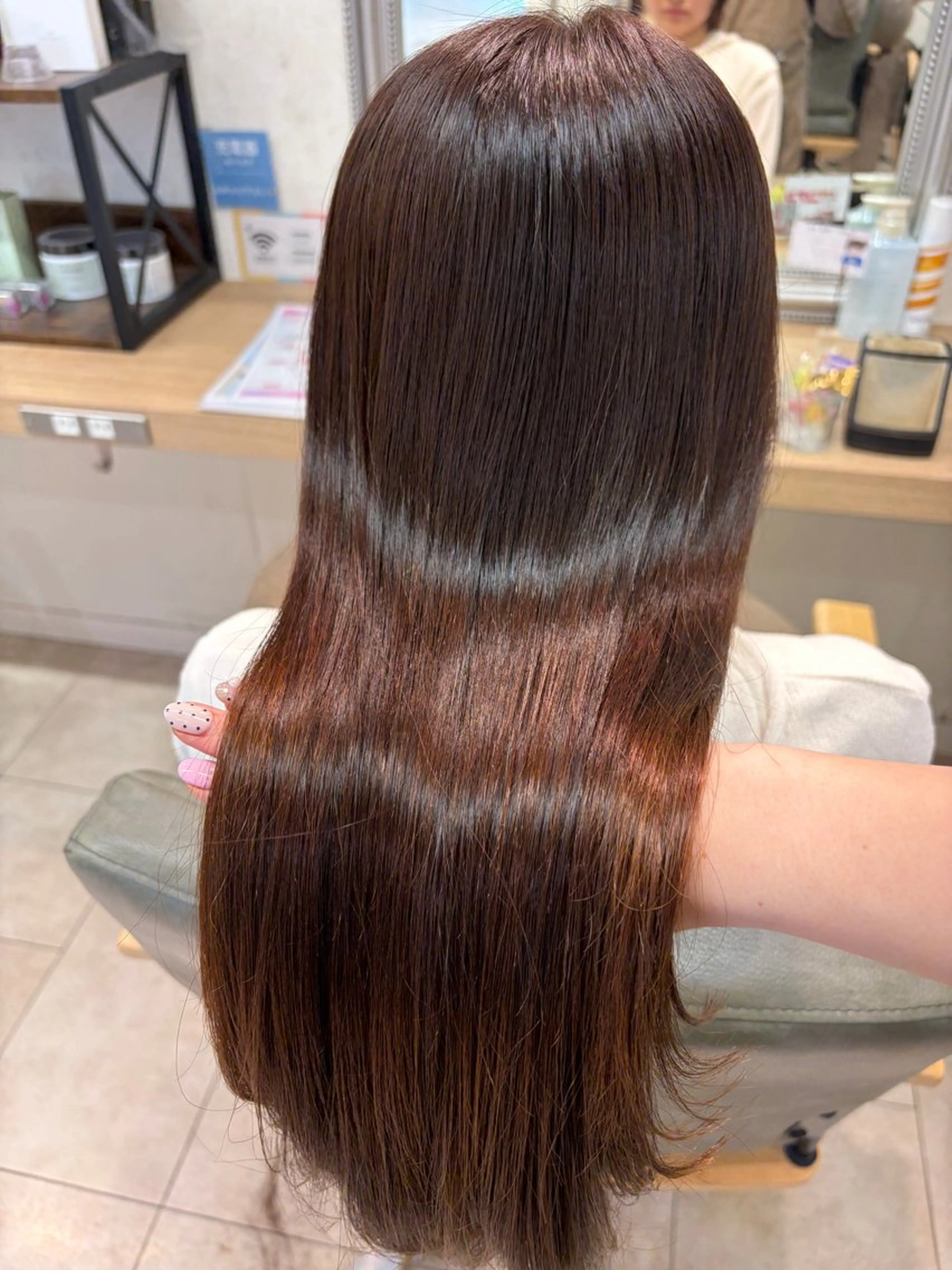 ロング パーマ 縮毛矯正 透明感カラー/ 艶髪縮毛矯正/しほのヘアスタイル