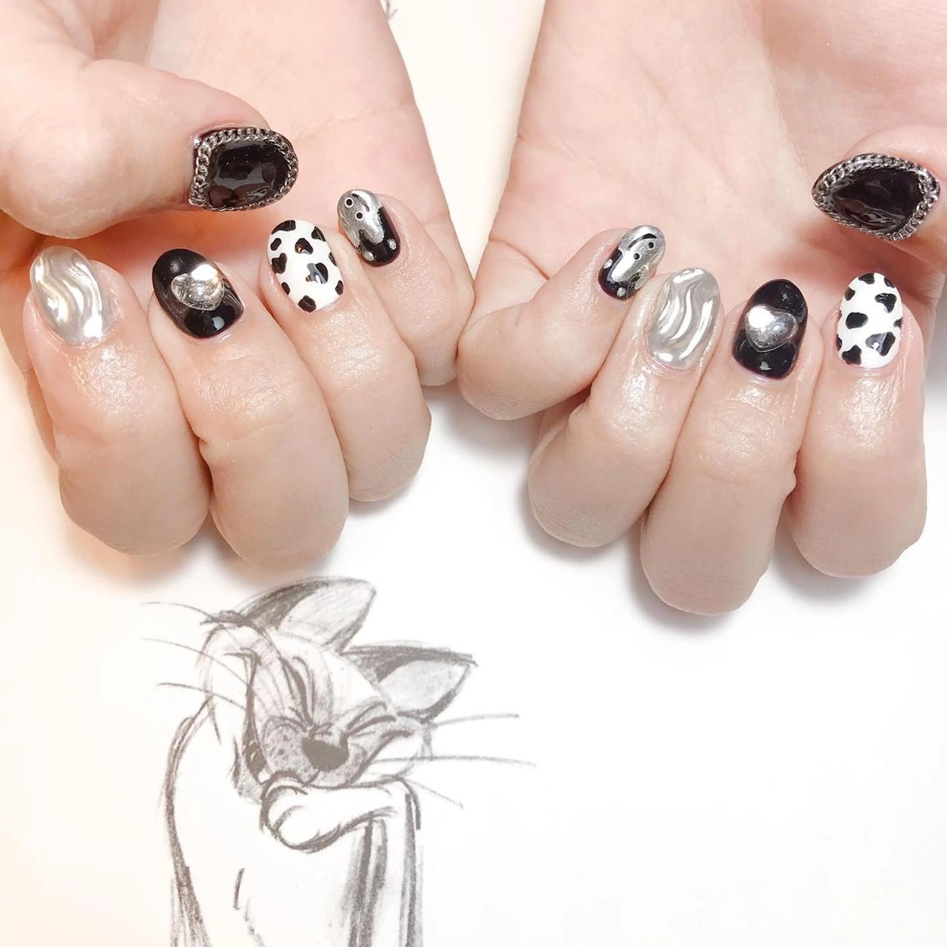 ネイル ミラーネイル owlnail /持込みデザイン専門のネイルデザイン