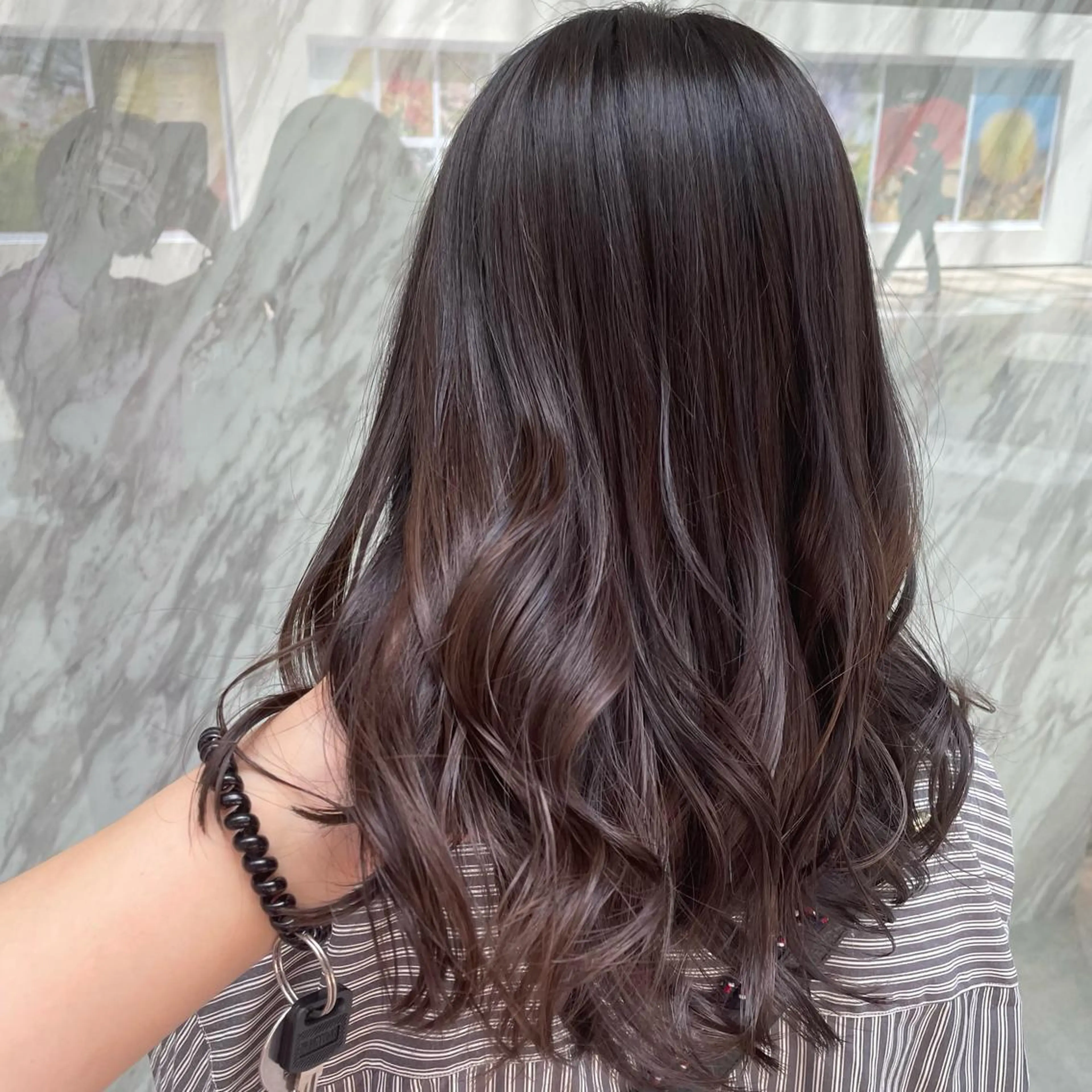 セミロング カラー パーマモデル募集🌈 森脇帆南のヘアスタイル