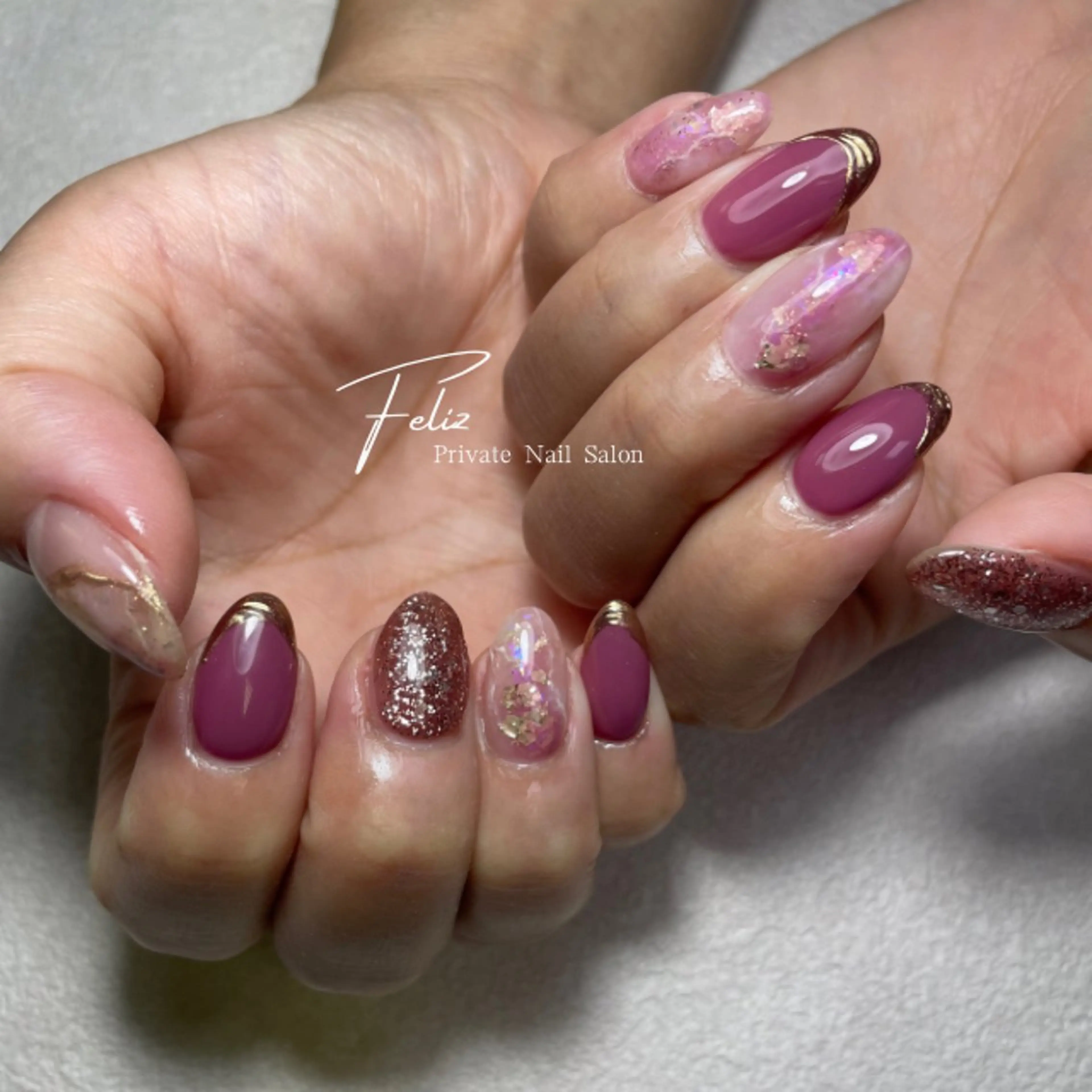 ネイル 大理石ネイル(マーブル) Feliz 楽しいネイルサロンのネイルデザイン