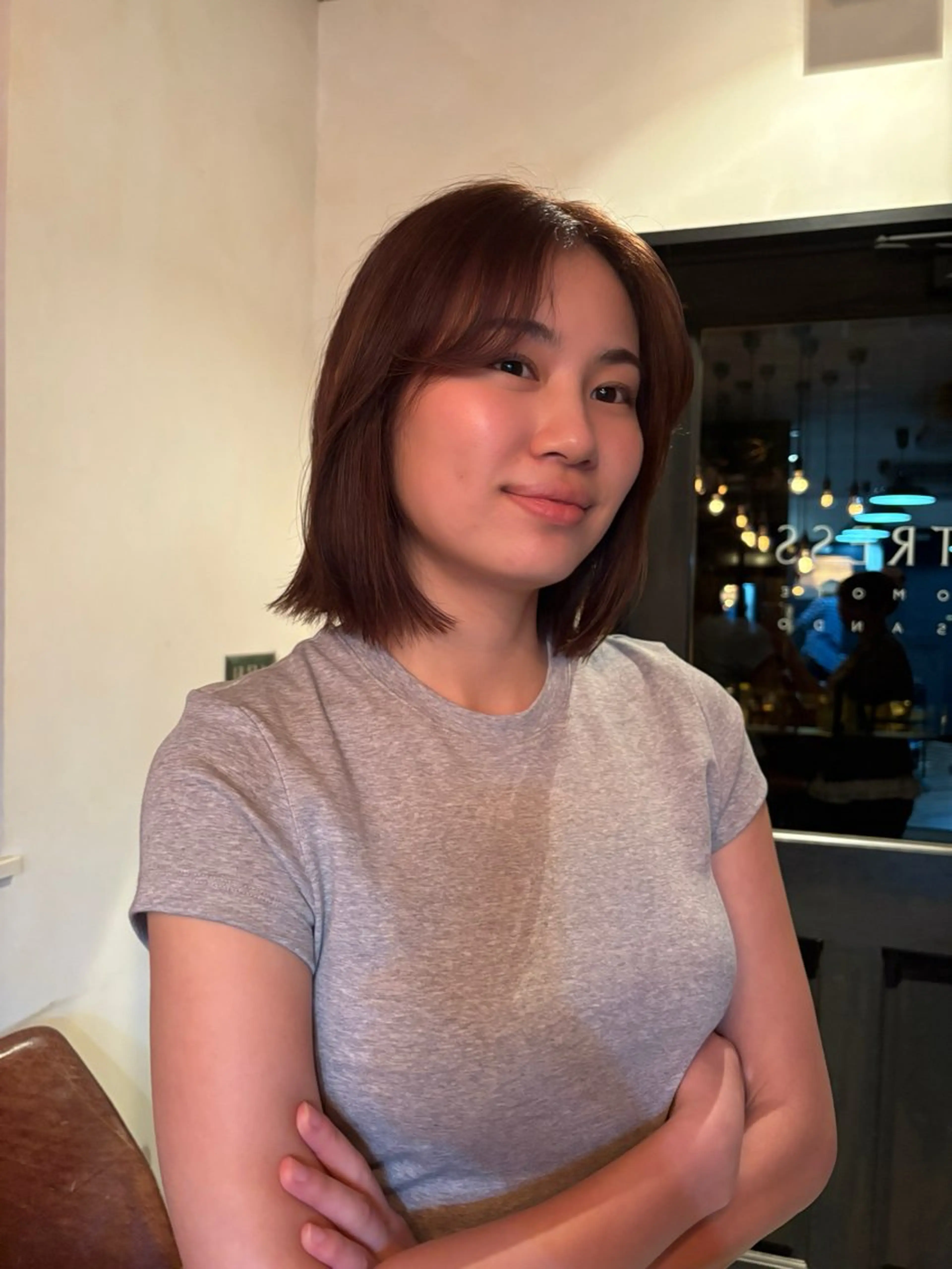 ショート カラー パーマ カット ヘアカラー レイヤー/透明感/ ブリーチなし/わかなのヘアスタイル