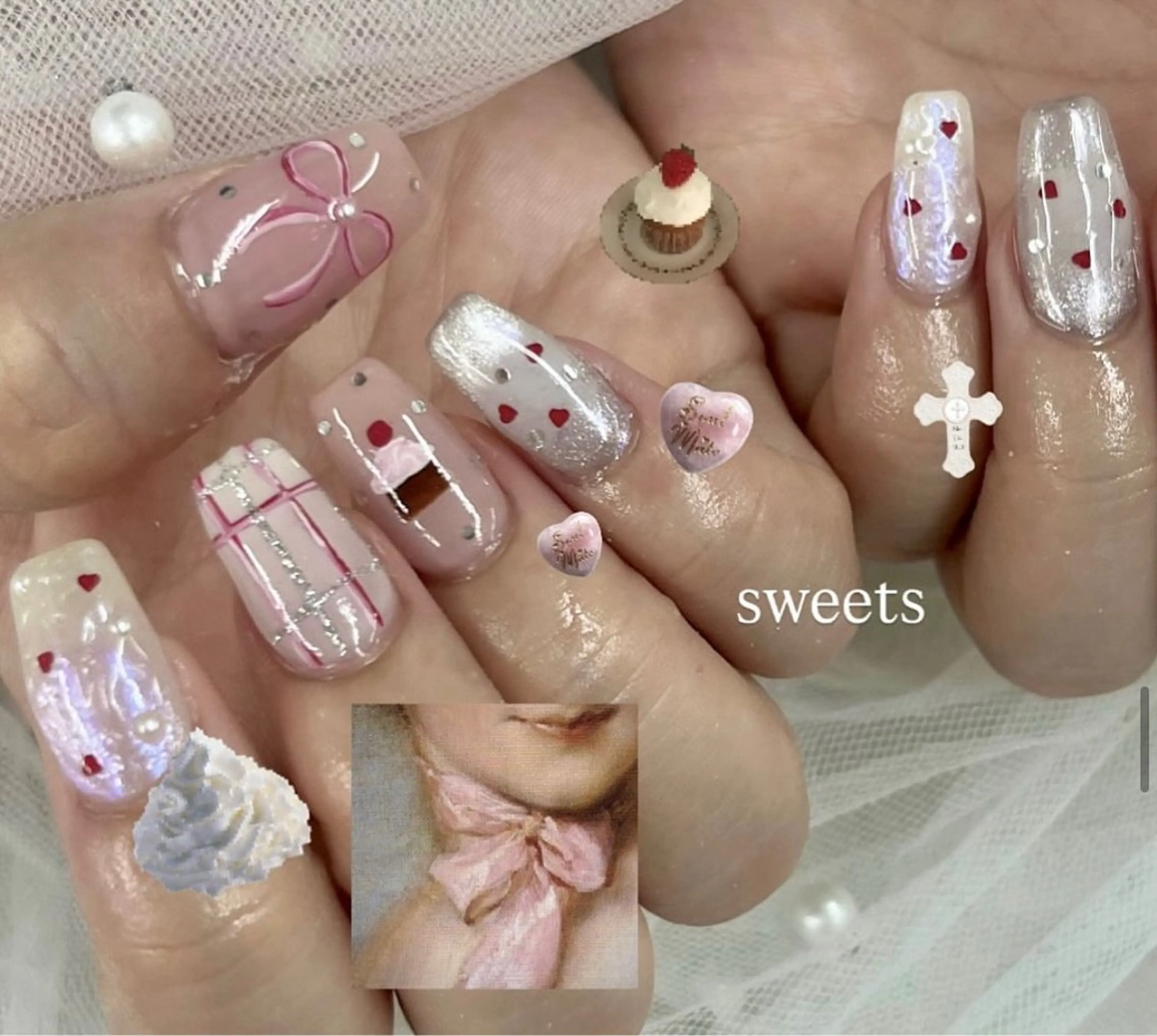 ネイル オーロラネイル フレンチネイル ジェルネイル 韓国ネイル マグネットネイル Basic Kanonのネイルデザイン