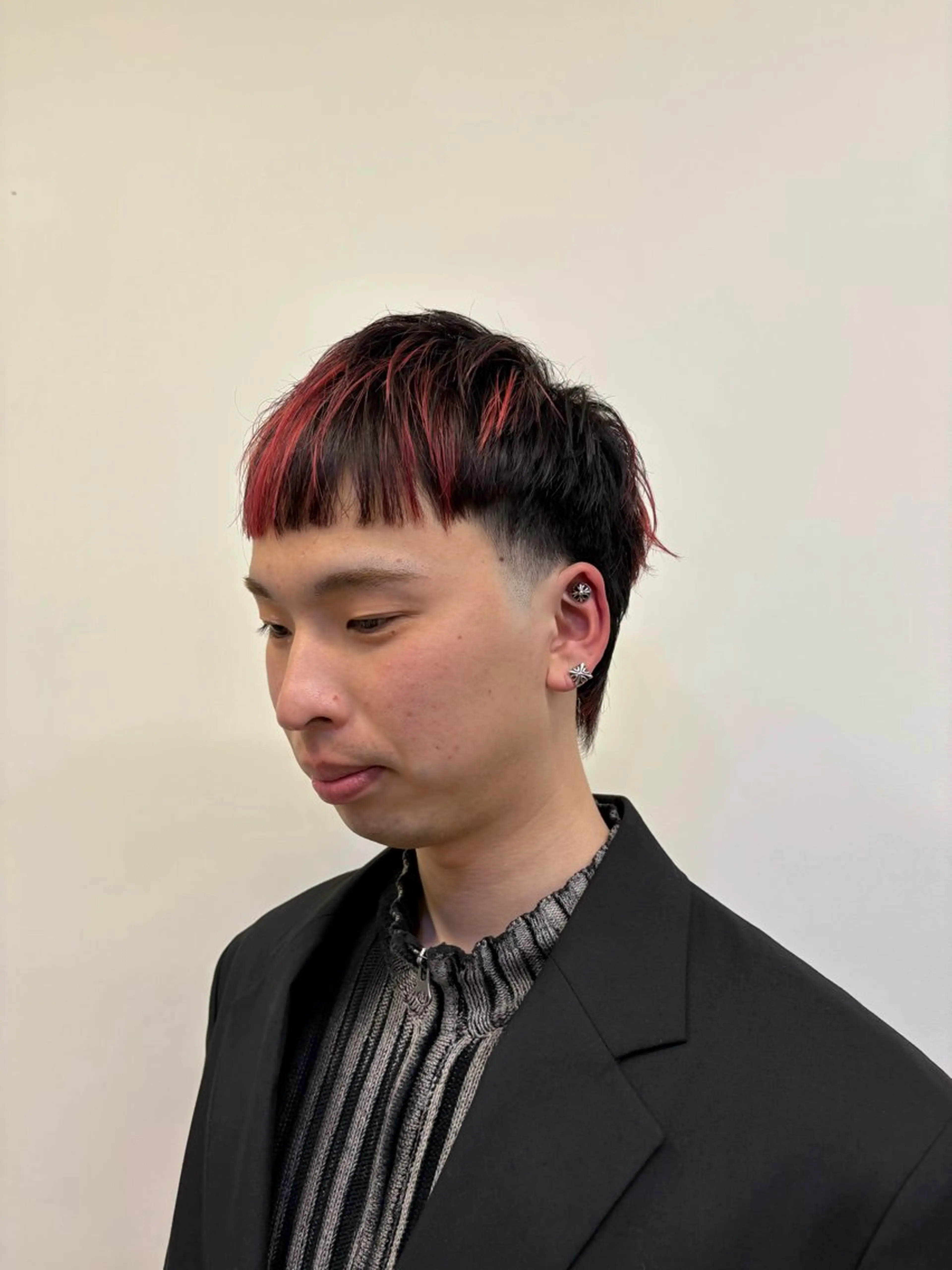カラー メンズ フェードカット デザインカラー Koya ショート/ボブのヘアスタイル