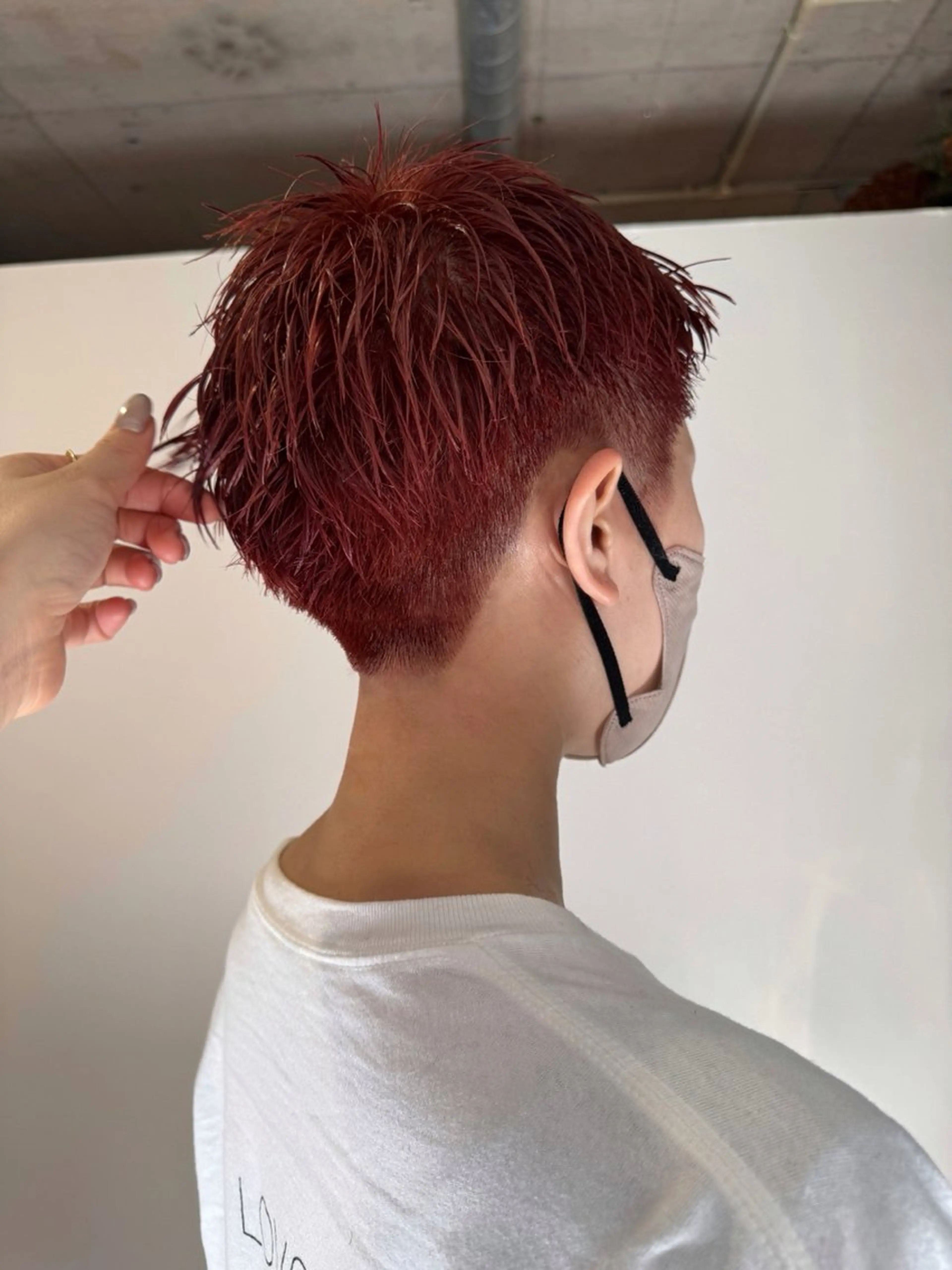 ショート カラー ブリーチ カット ヘアカラー saki/メンズパー マ・デザインカラーのヘアスタイル