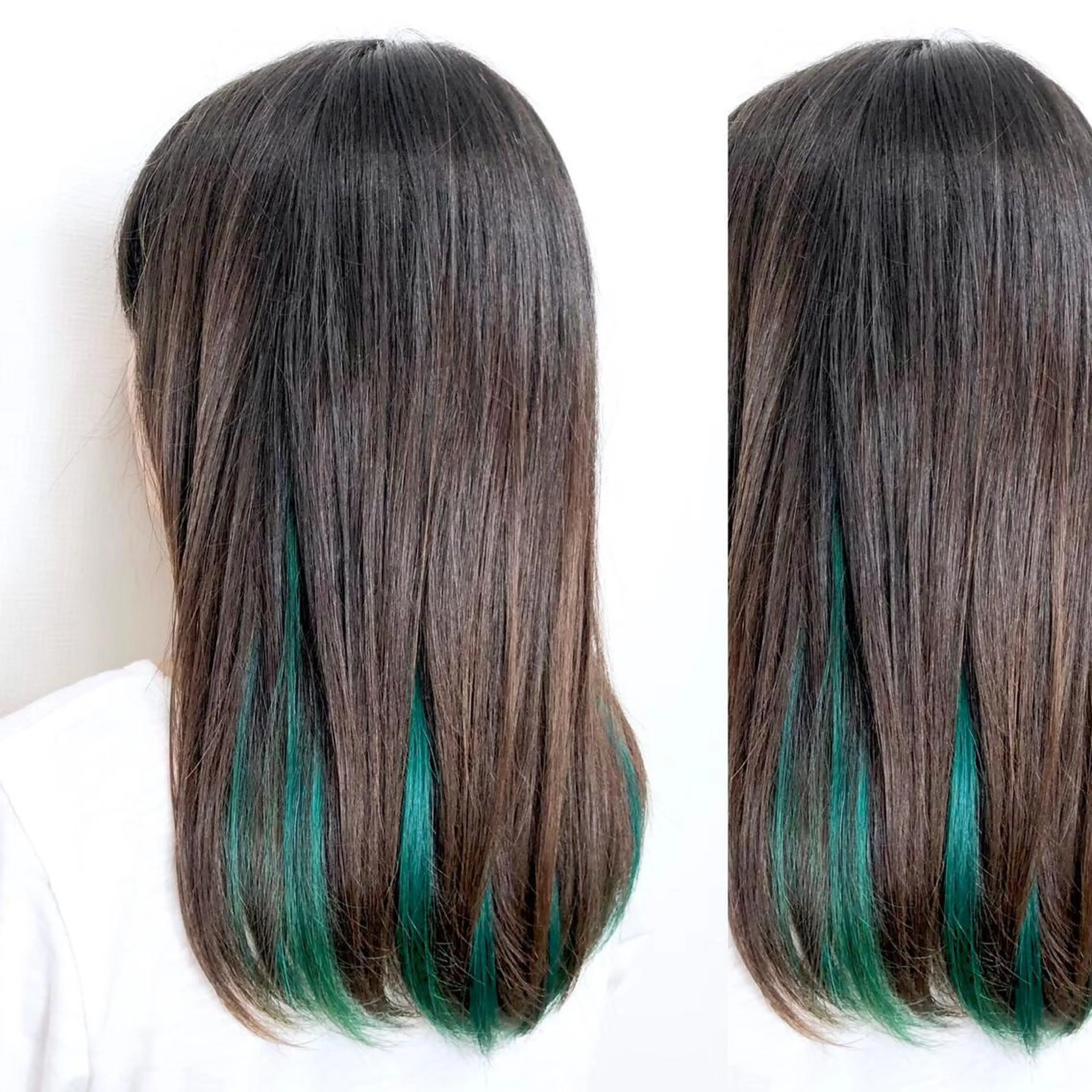 セミロング カラー カット トリートメント JuNブリーチに 縮毛矯正するプロのヘアスタイル