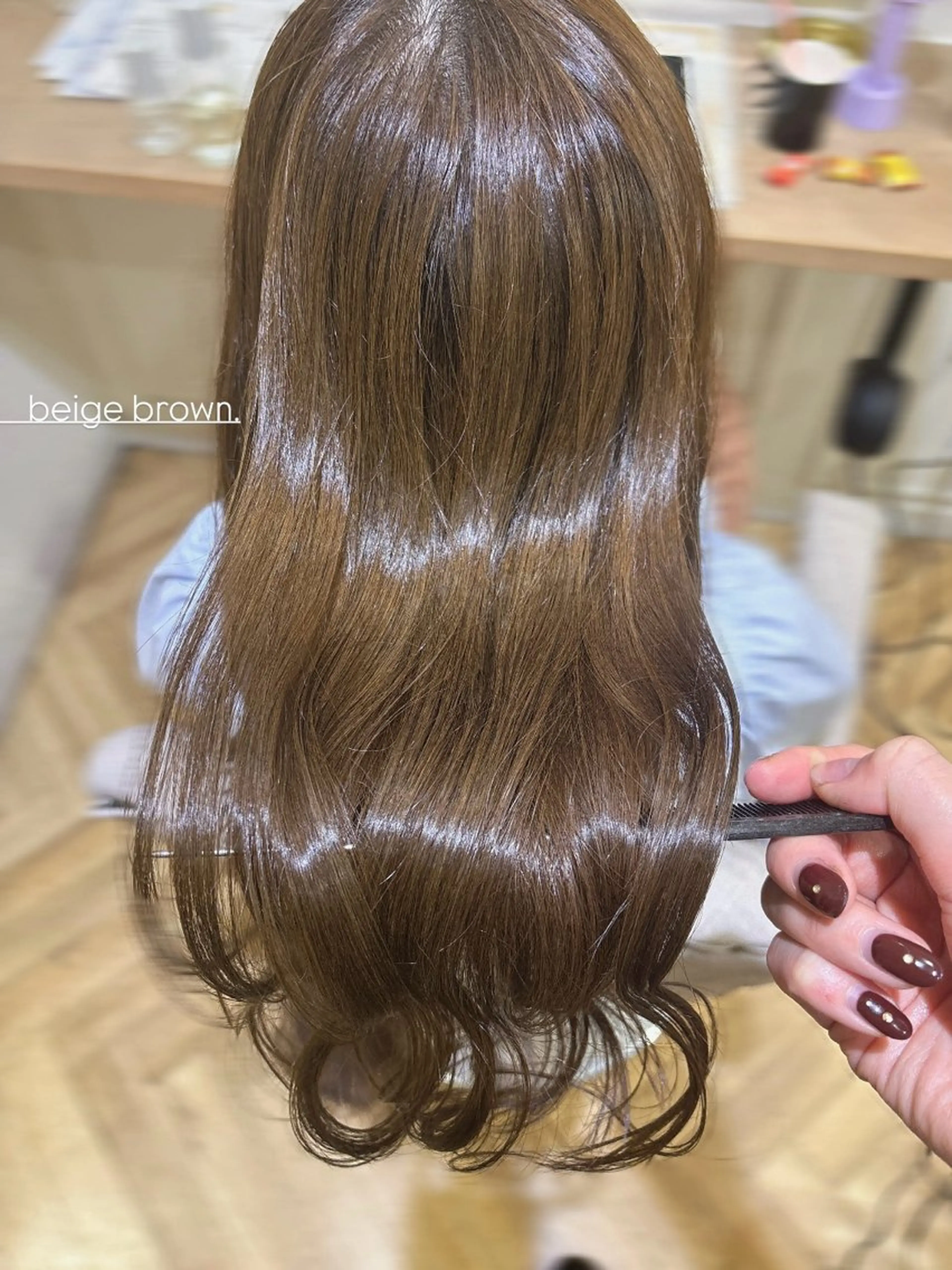 セミロング カラー ベージュカラー ブラウンカラー ブラウンベージュ 透明感カラー ヘアカラー トリートメント 🌷MIREA🌷 LUANA 難波店のヘアスタイル