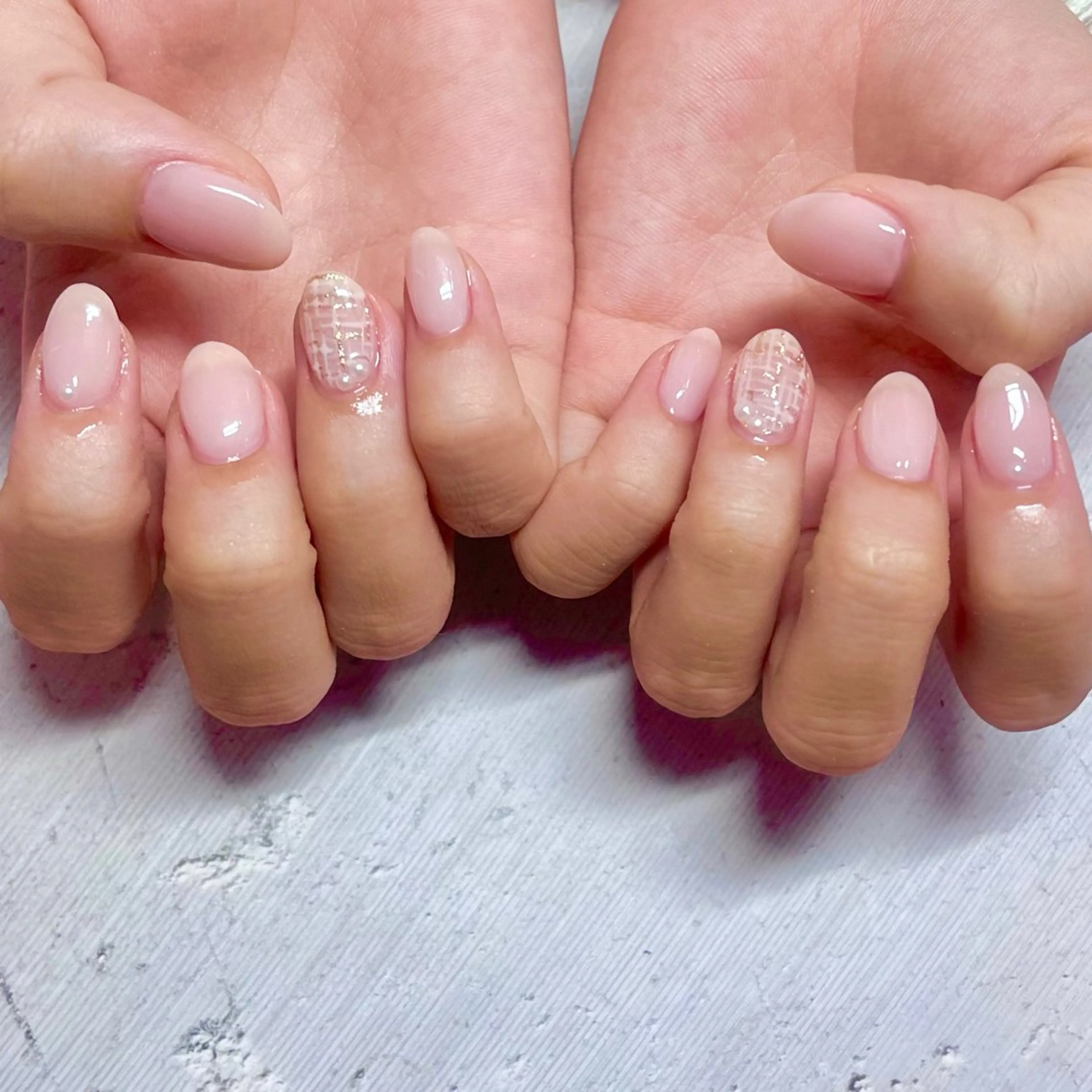 ネイル シンプルネイル ツイードネイル ハンドネイル nail patio 新越谷 yukiのネイルデザイン