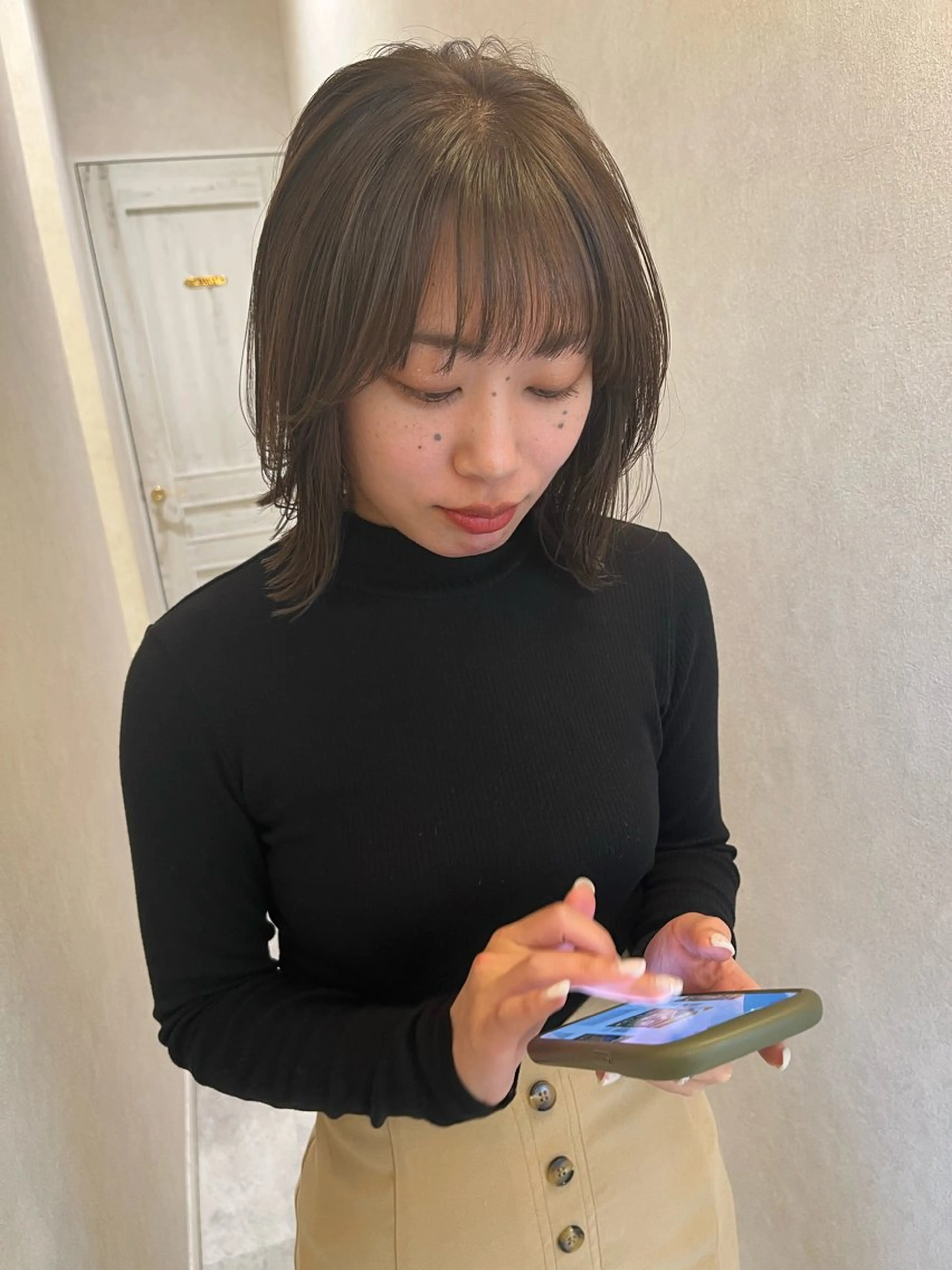 ミディアム 岩瀬 翔太のヘアスタイル