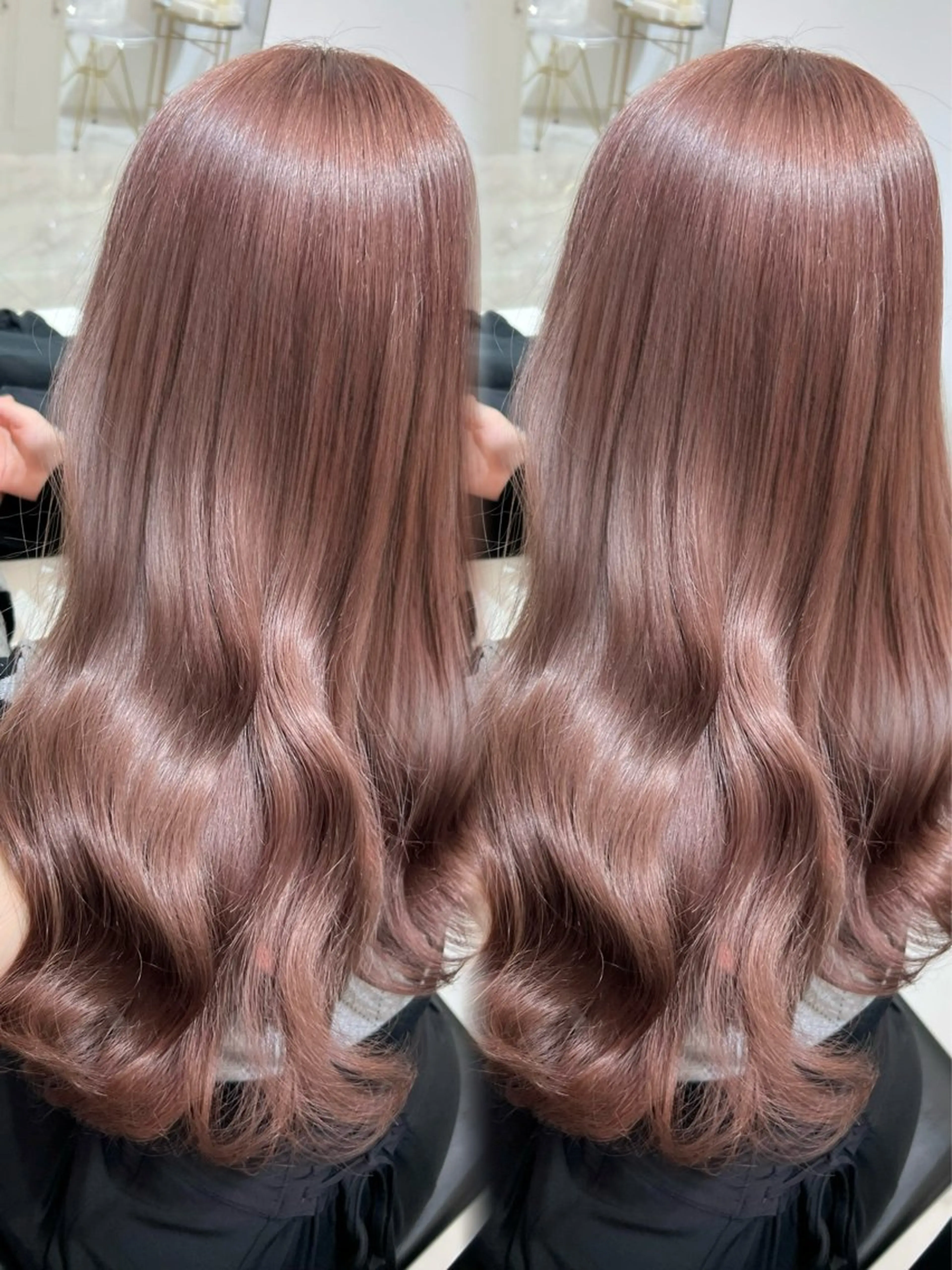 セミロング カラー ベージュカラー ブリーチ ピンクカラー ピンクベージュ カット ヘアカラー トリートメント 盛れる顔周り🤍渋谷 Risa🎀のヘアスタイル