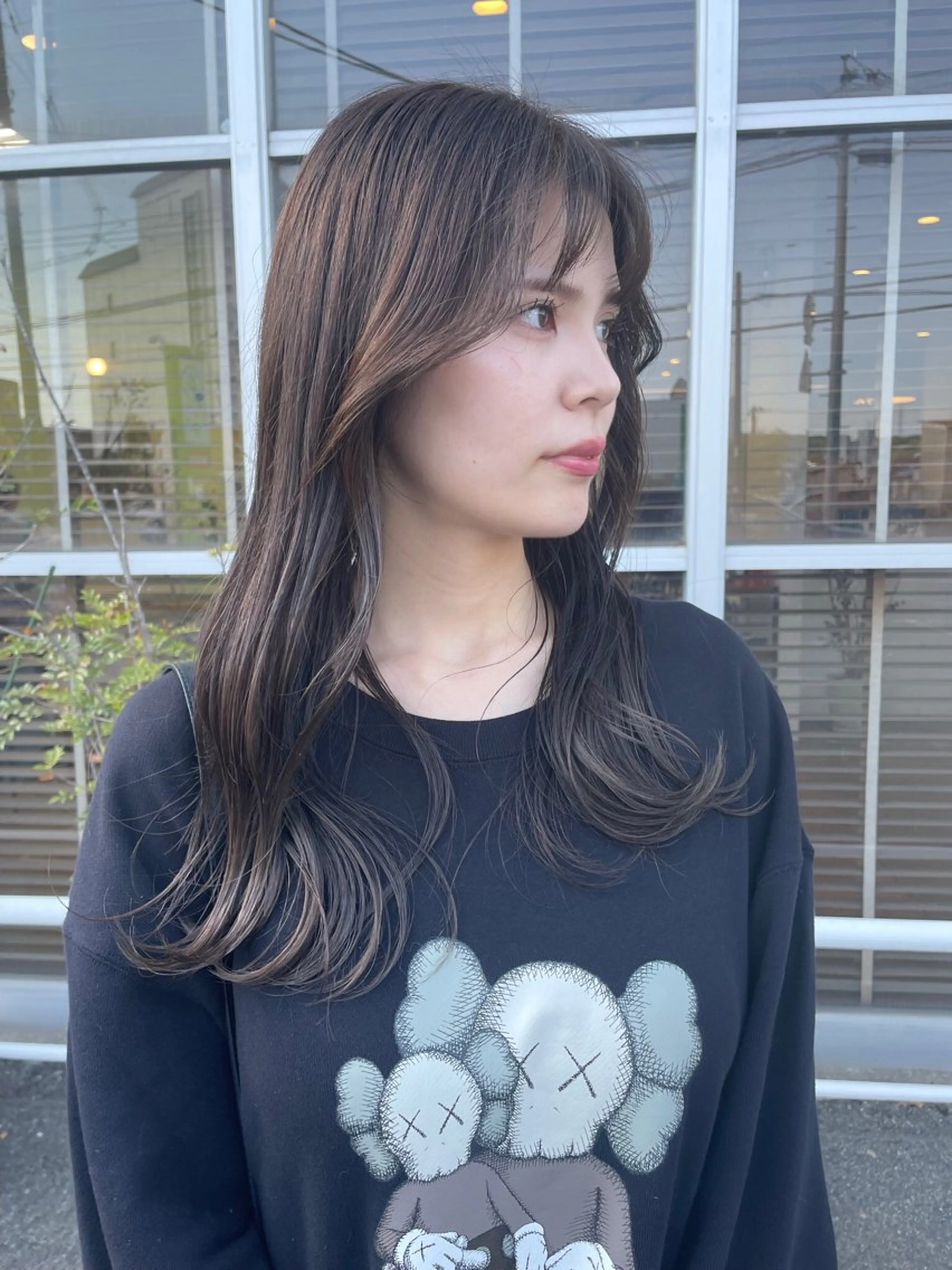 ロング カラー パーマ ヘアアレンジ ブリーチ 透明感カラー グレージュ ブリーチなしカラー ❣️倉敷❣️美髪 カラー能登一成のヘアスタイル