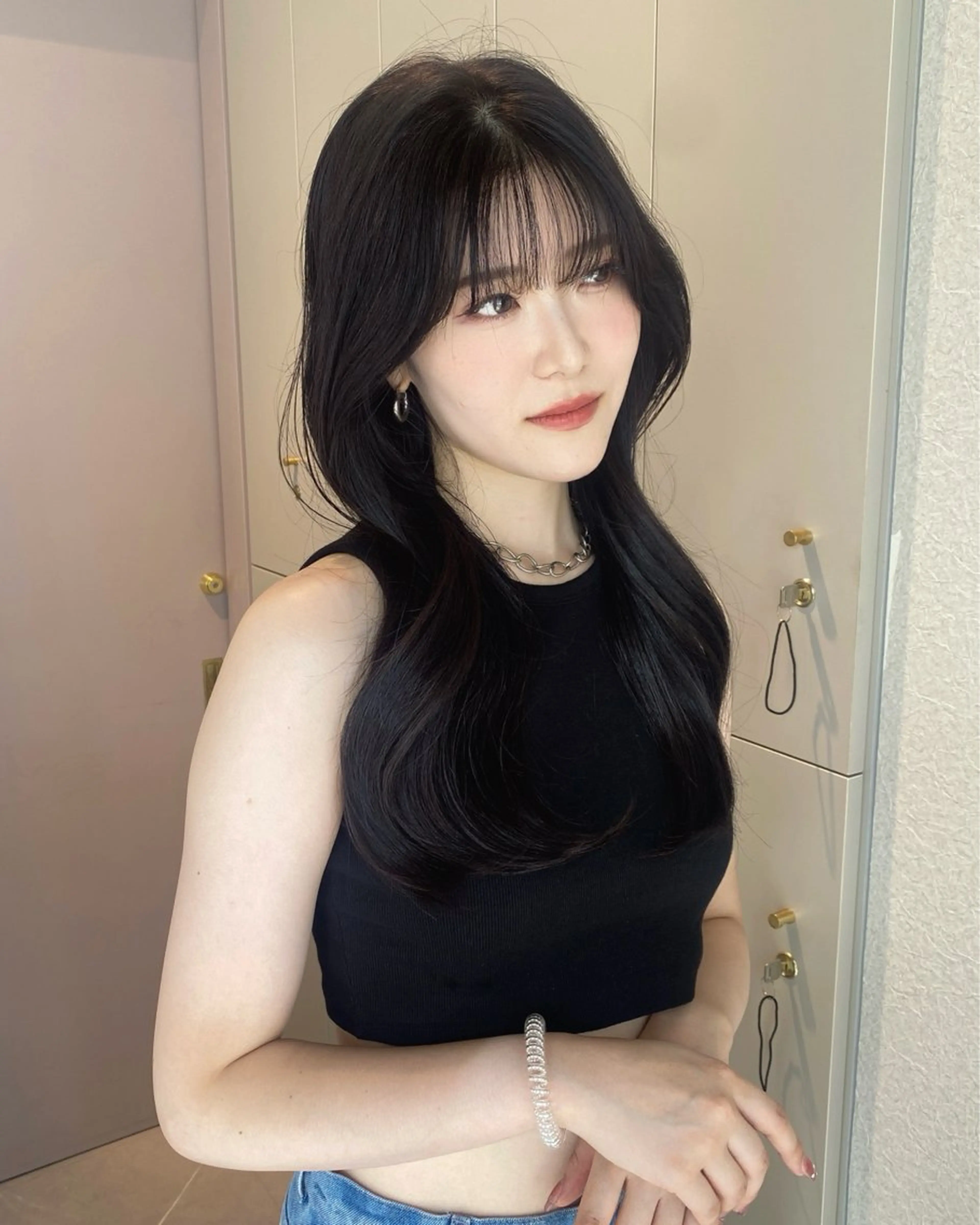 ロング 葵 韓国オタク美容師 レイヤーカットのヘアスタイル