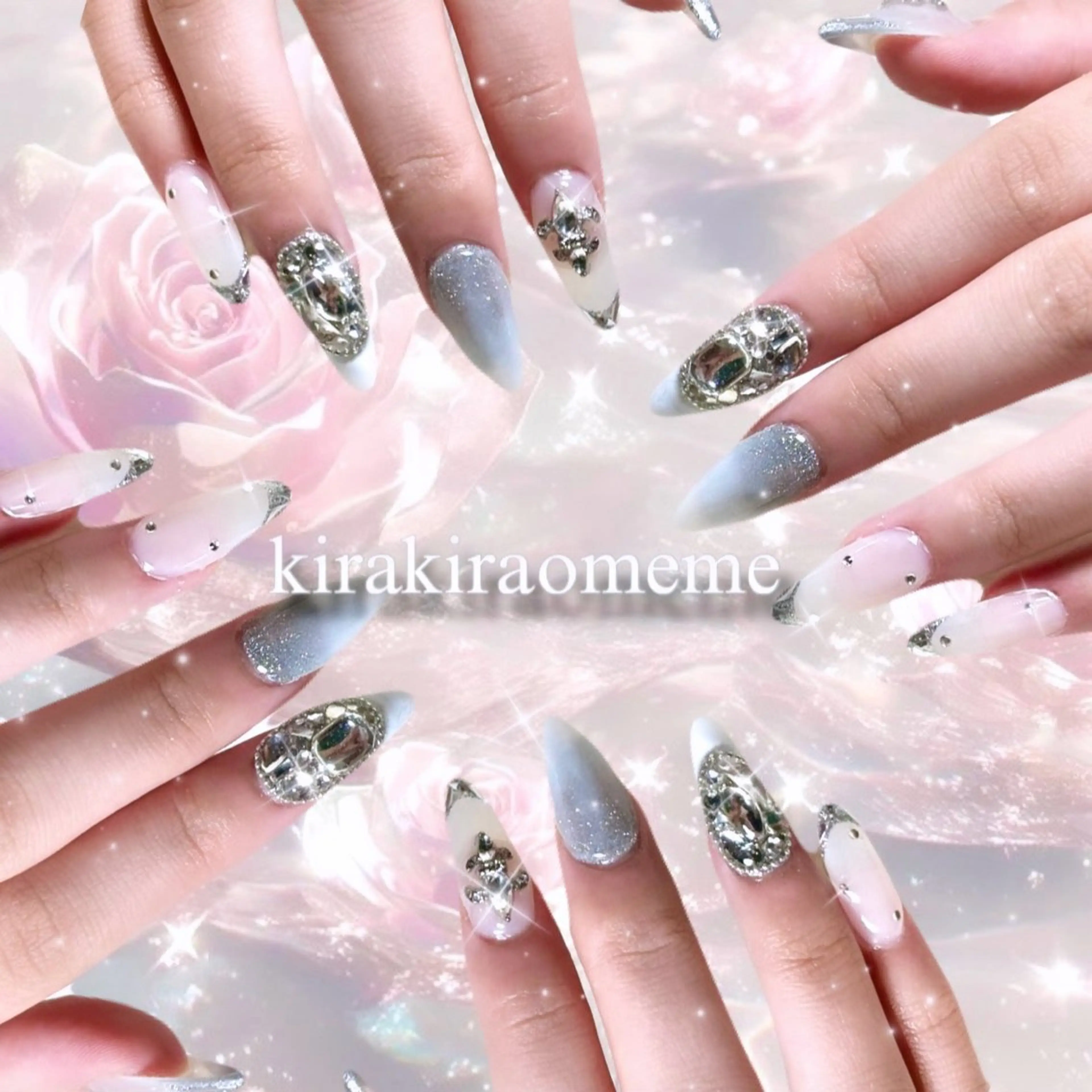 ネイル キラキラネイル ワンホンネイル ハンドネイル キラオメ Neneのネイルデザイン