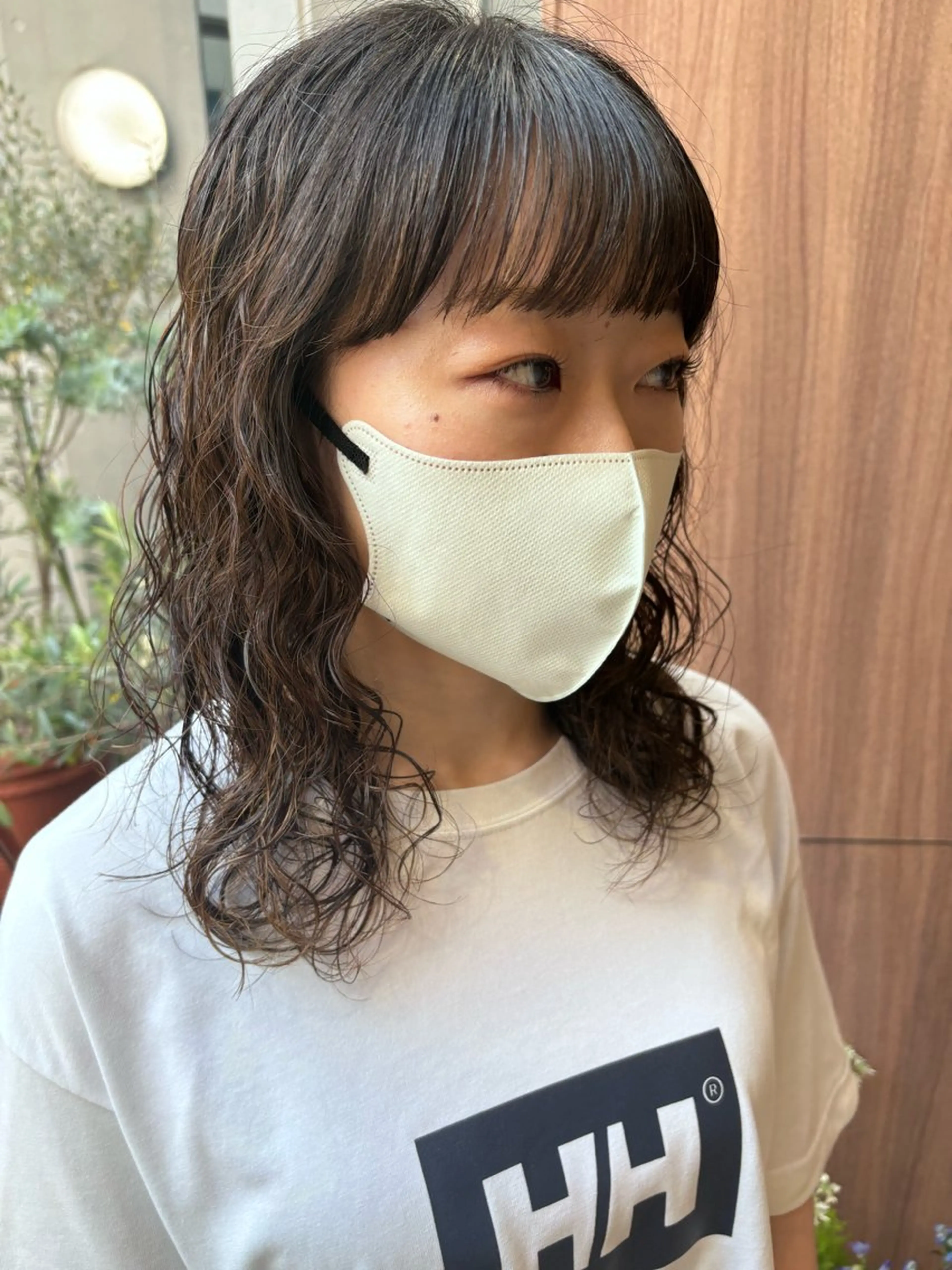 ミディアム パーマ カット パーマ しみず さくら🌸のヘアスタイル