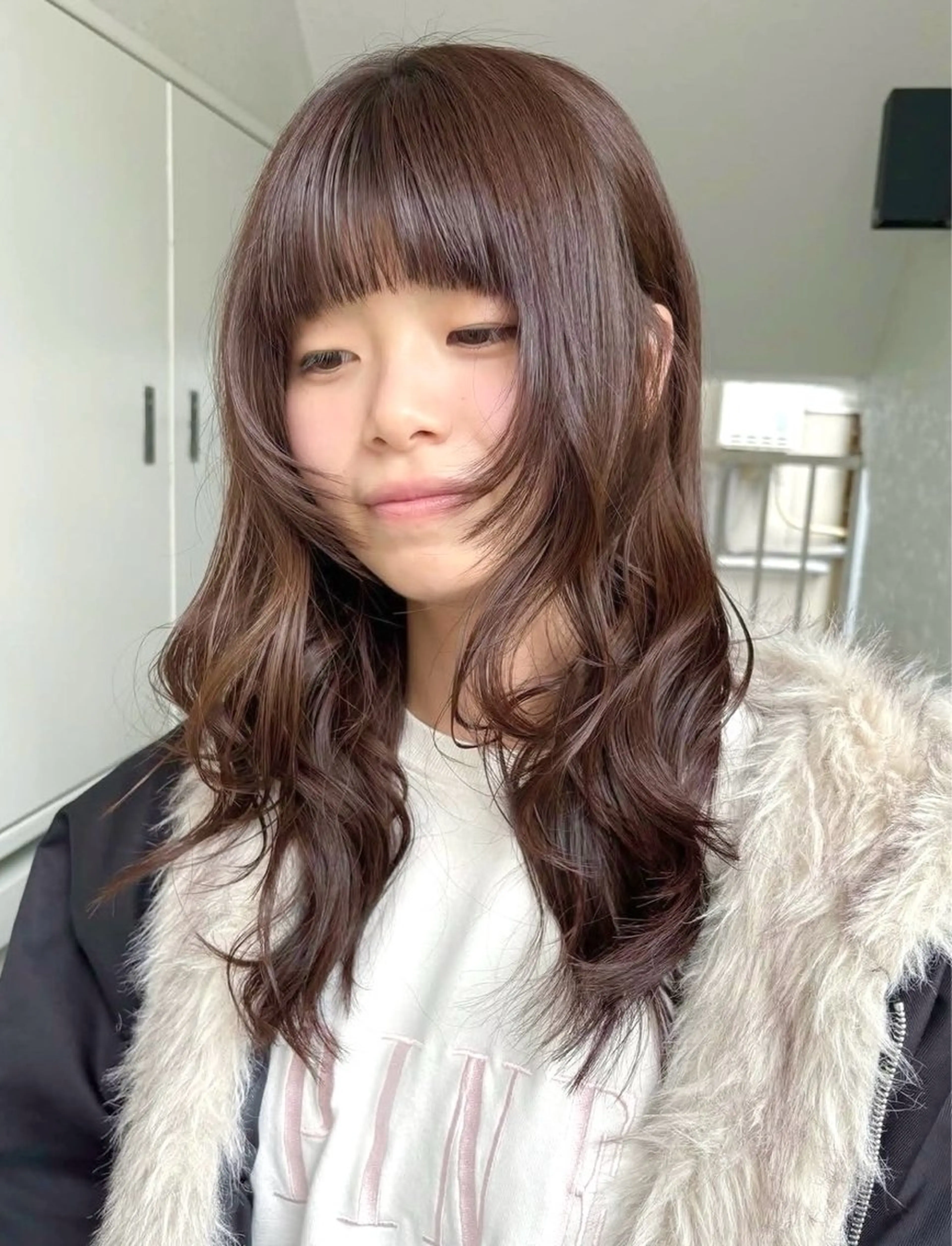 ロング カラー カット ヘアカラー レイヤーカット🍏 オリーブ/ののかのヘアスタイル