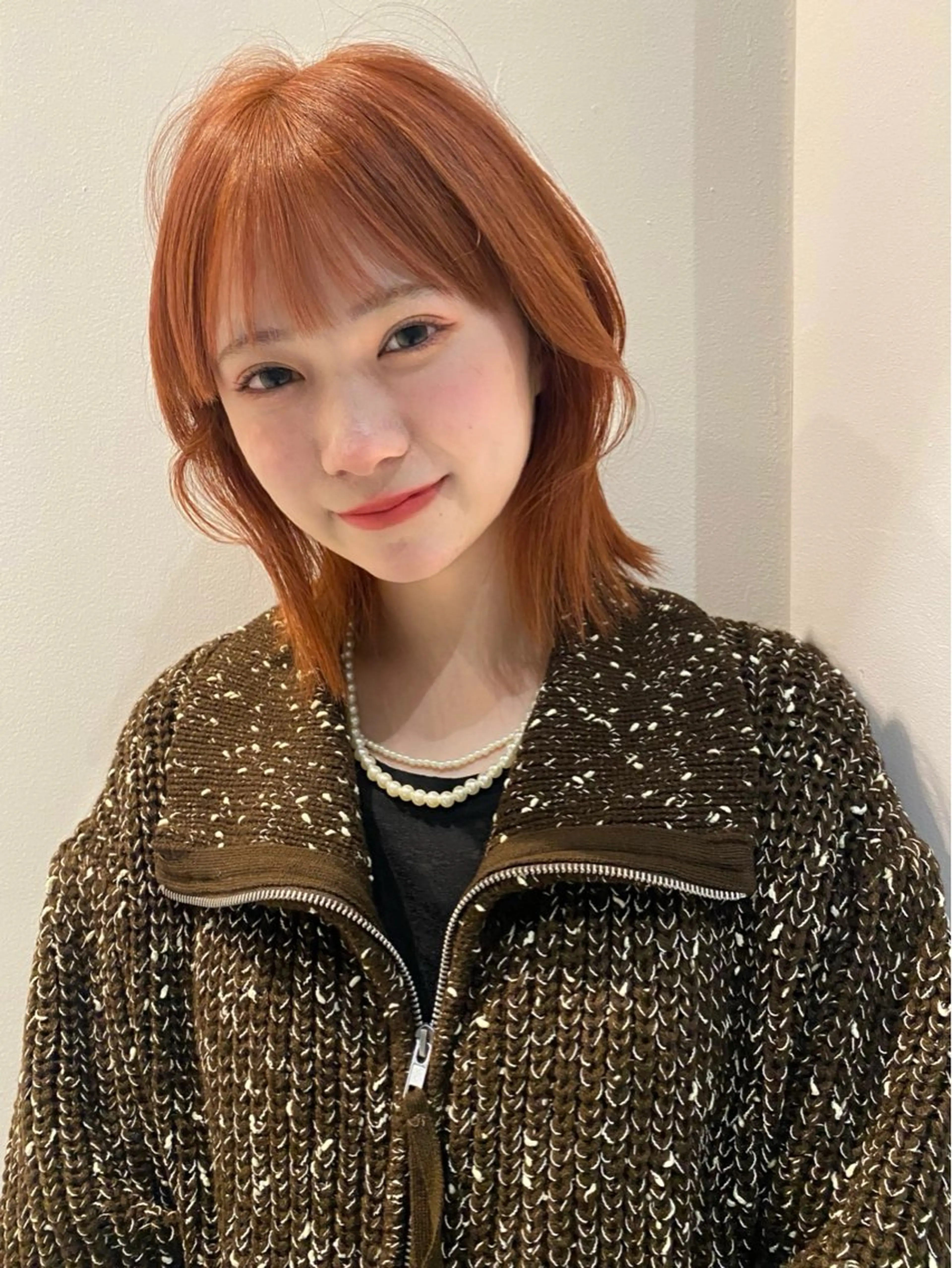 ミディアム カラー オレンジ カット ヘアカラー トリートメント mai / linoah˚✧のヘアスタイル