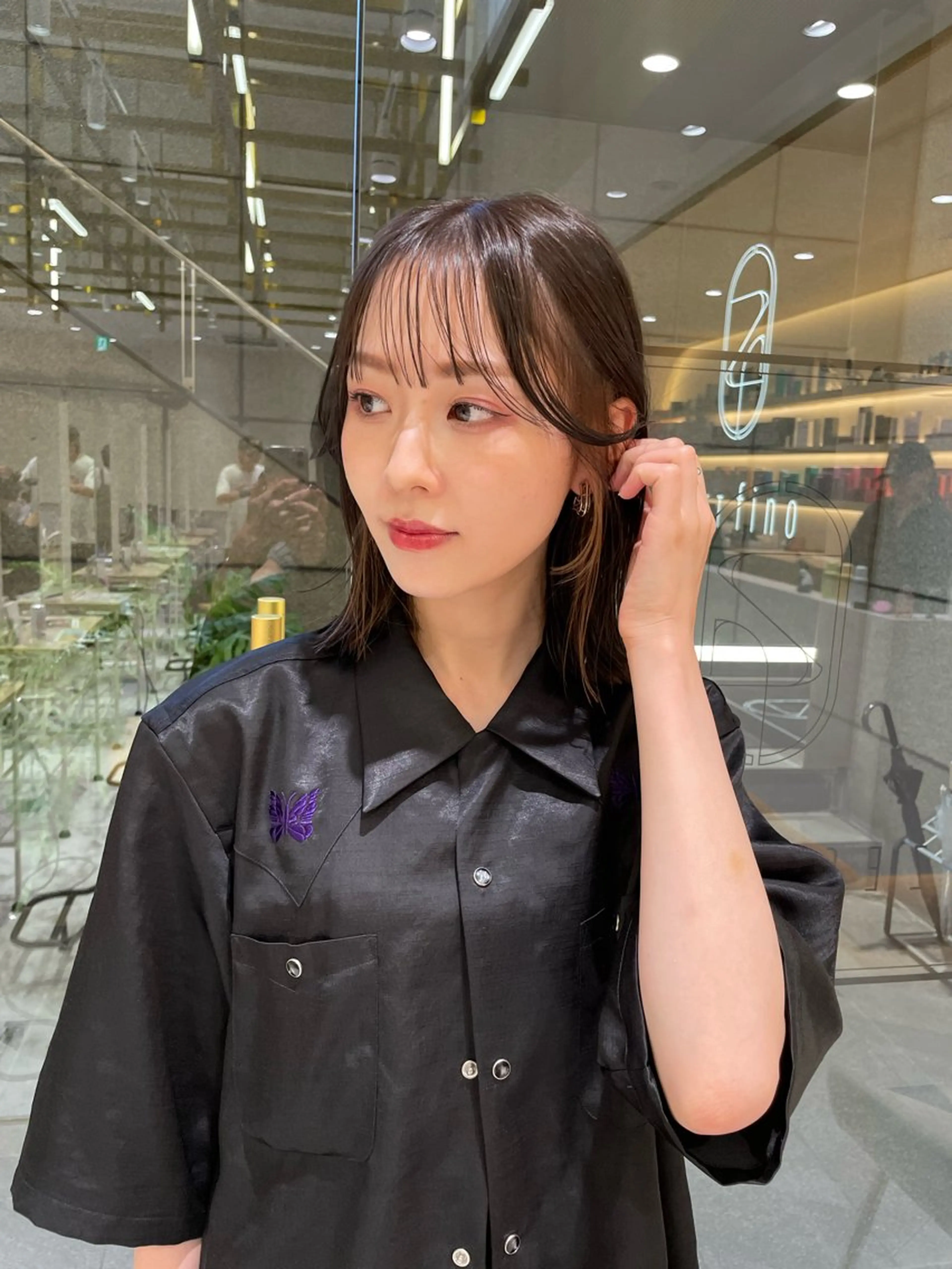 ミディアム カラー カット ヘアカラー トリートメント hina☺︎ 髪質改善/ストレートのヘアスタイル