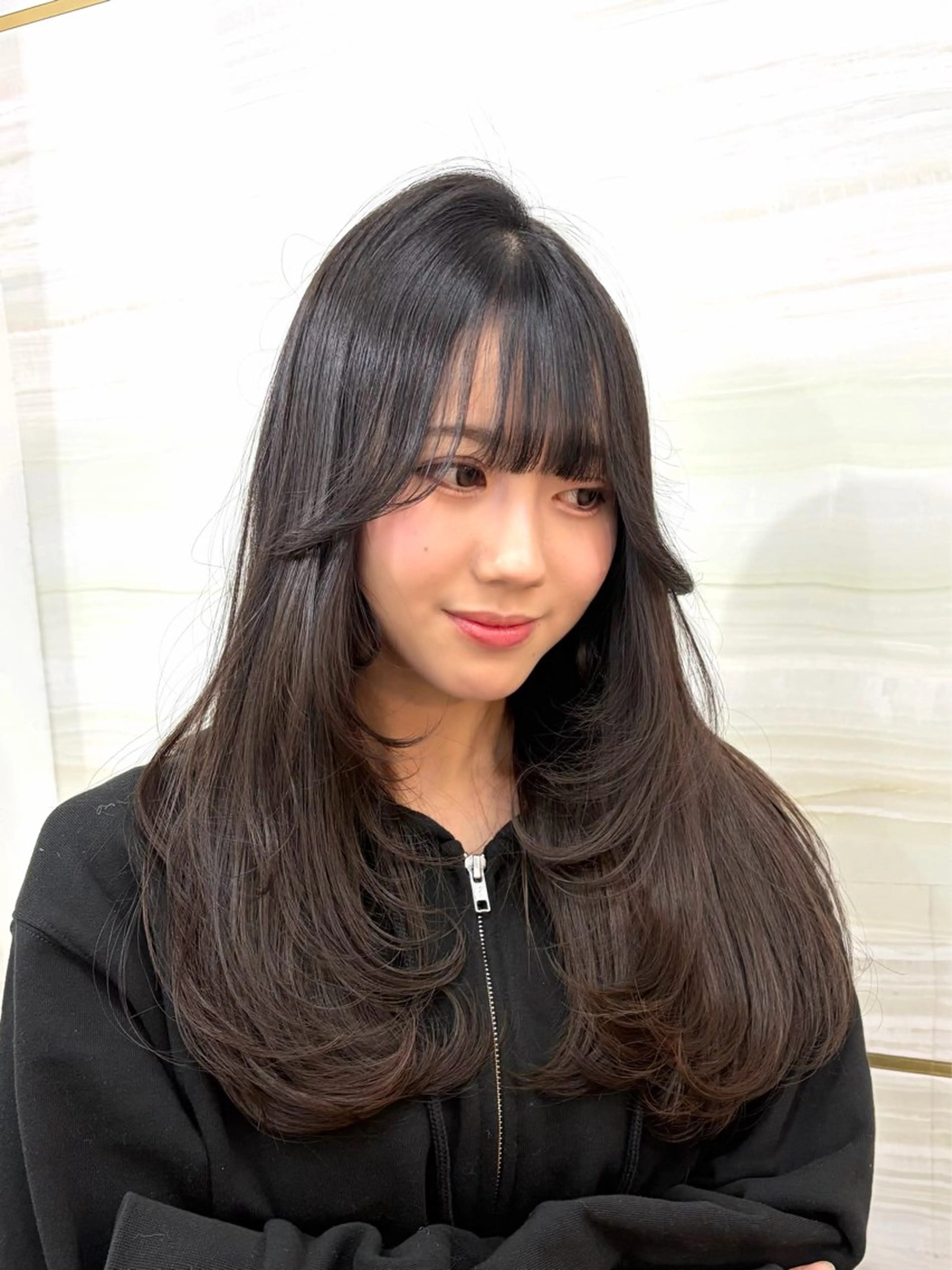 ロング カラー カット 🩶鈴木茉奈🩶艶髪 /透明感/暖色カラーのヘアスタイル