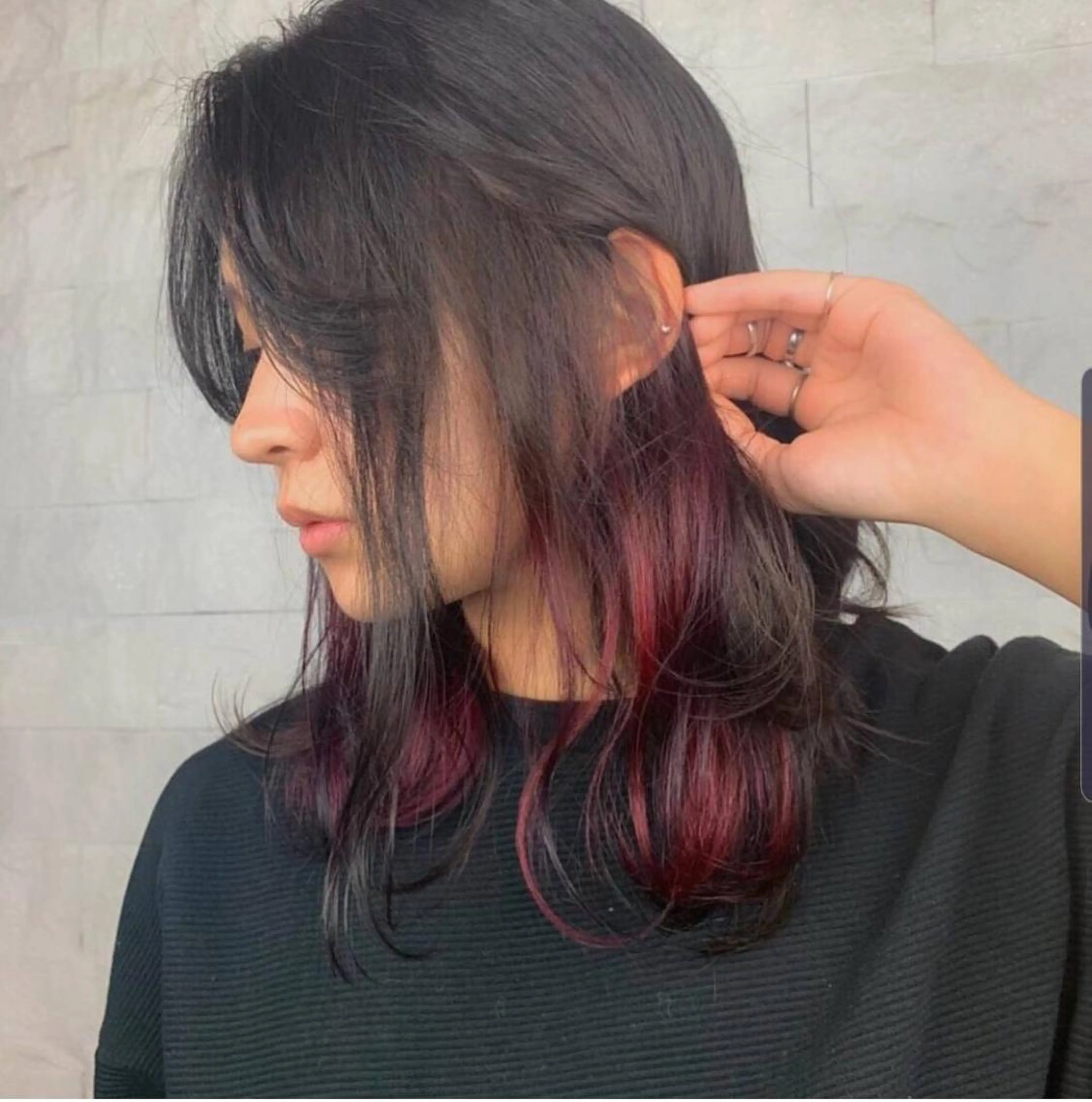 セミロング カラー インナーカラー 美髪ヘア 藤田友輝のヘアスタイル