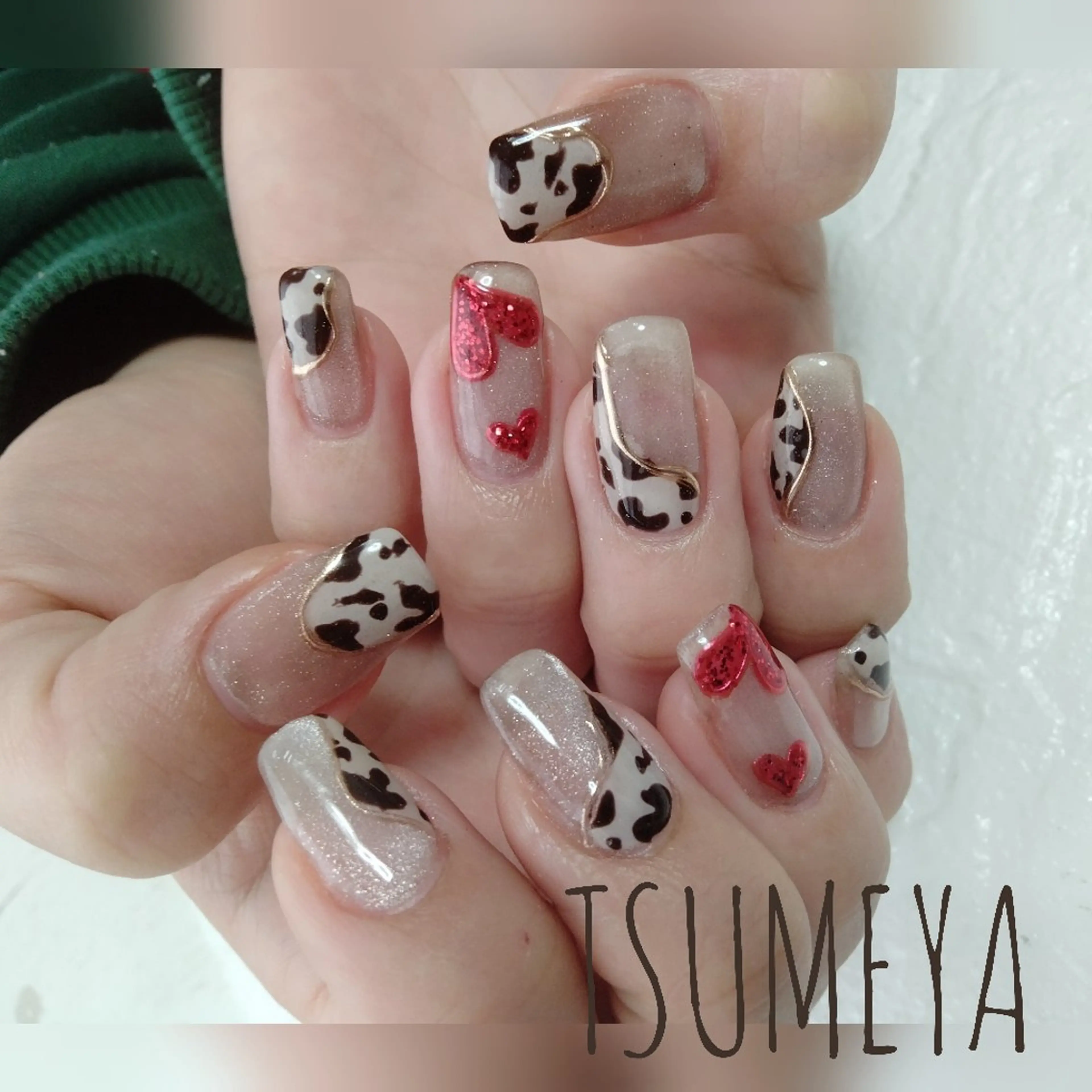 ネイル ハート バレンタイン ハンドネイル _TSUMEYA _のネイルデザイン