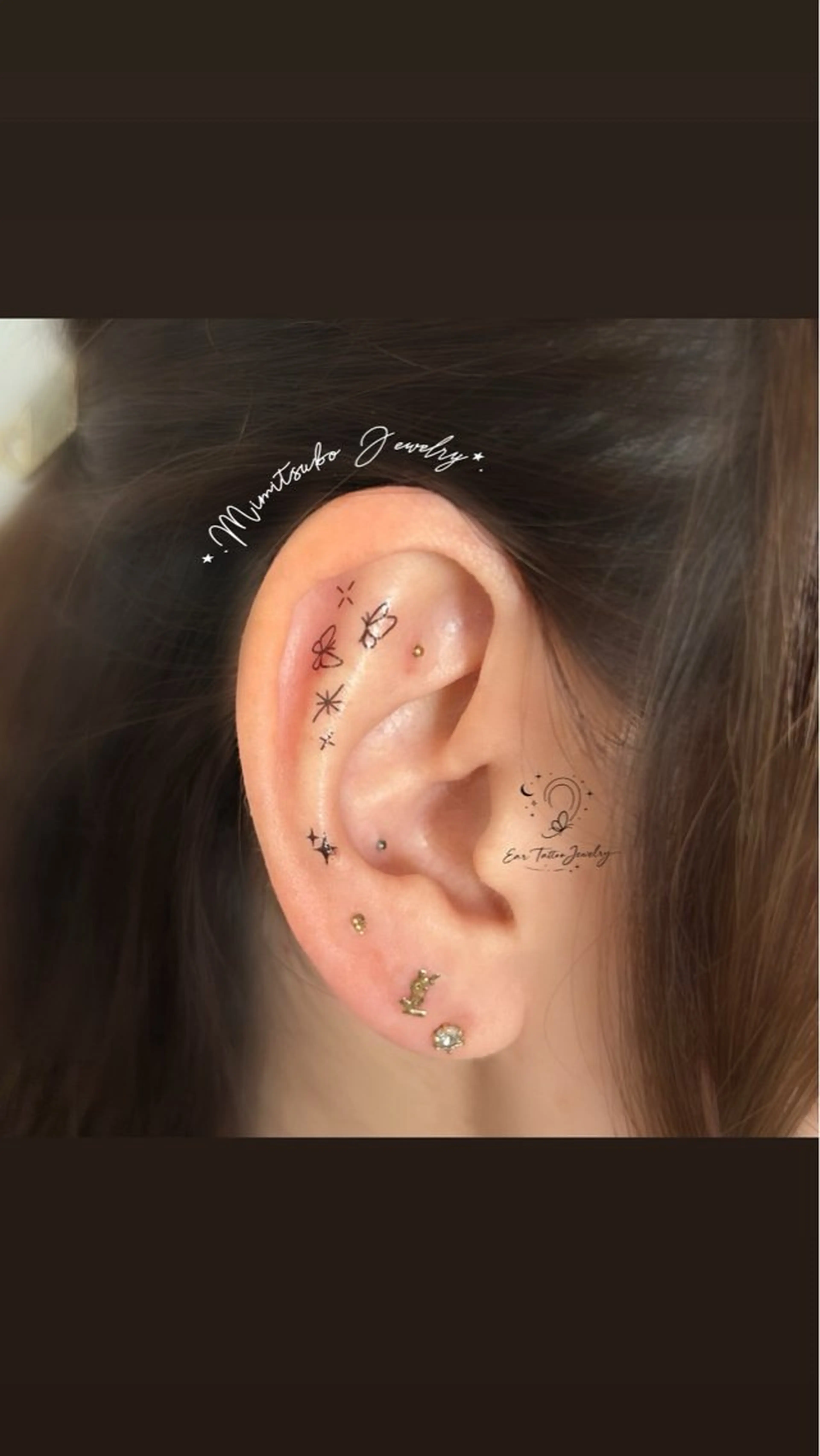 金属アレルギーの方でもできる！耳ジュエリー✖️イヤーデザインアートの写真