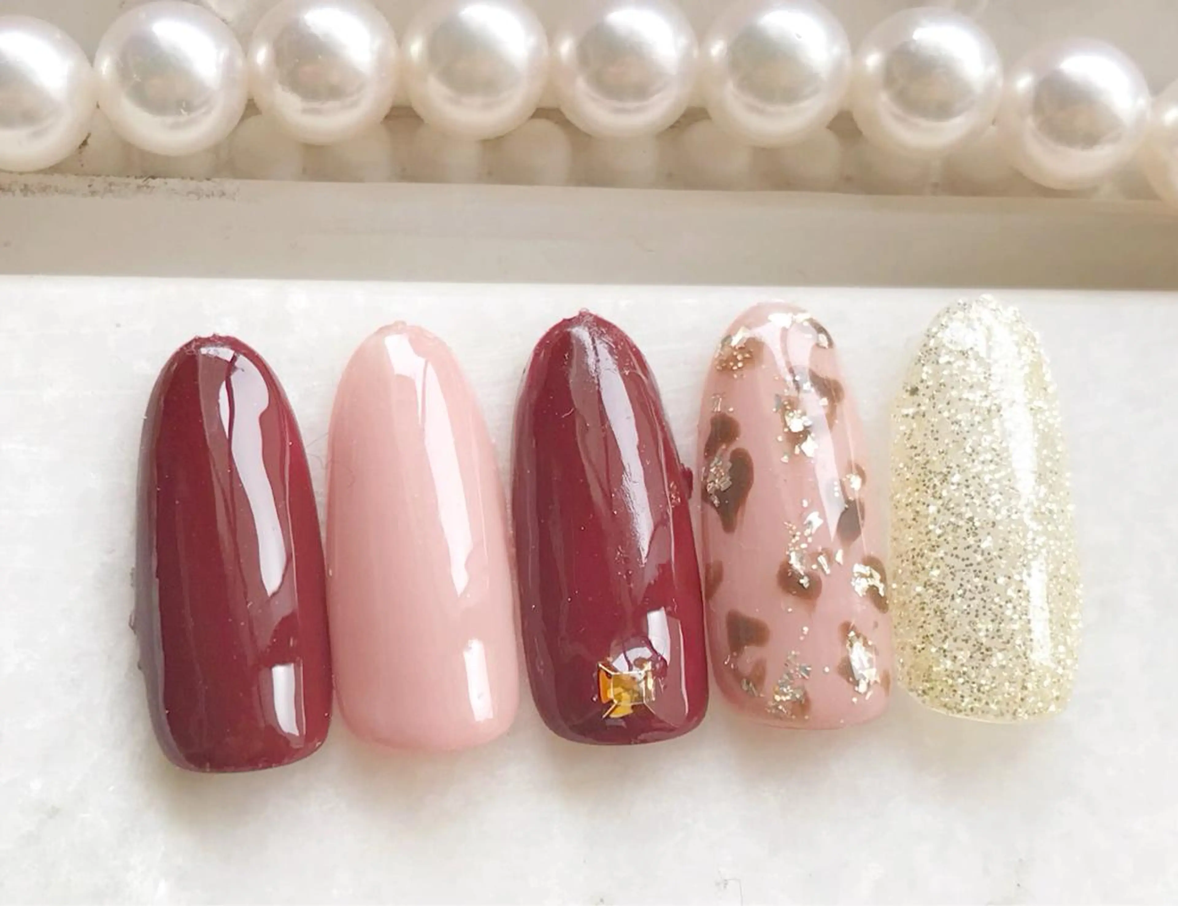 ネイル ボルドー ハンドネイル Satomi  のネイルデザイン