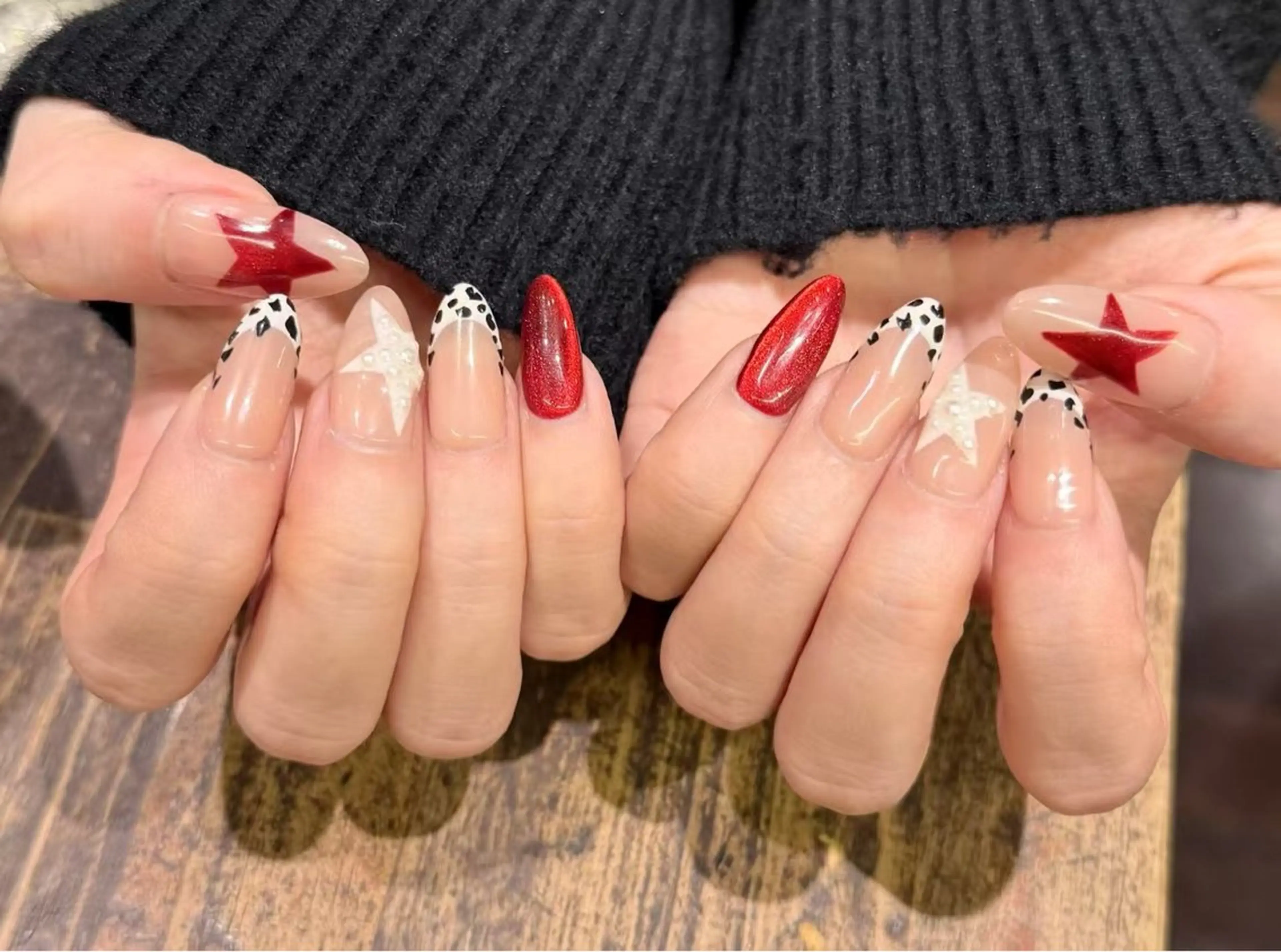ネイル アートネイル フットネイル ジェルネイル ハート マグネットネイル Babarla Nailのネイルデザイン