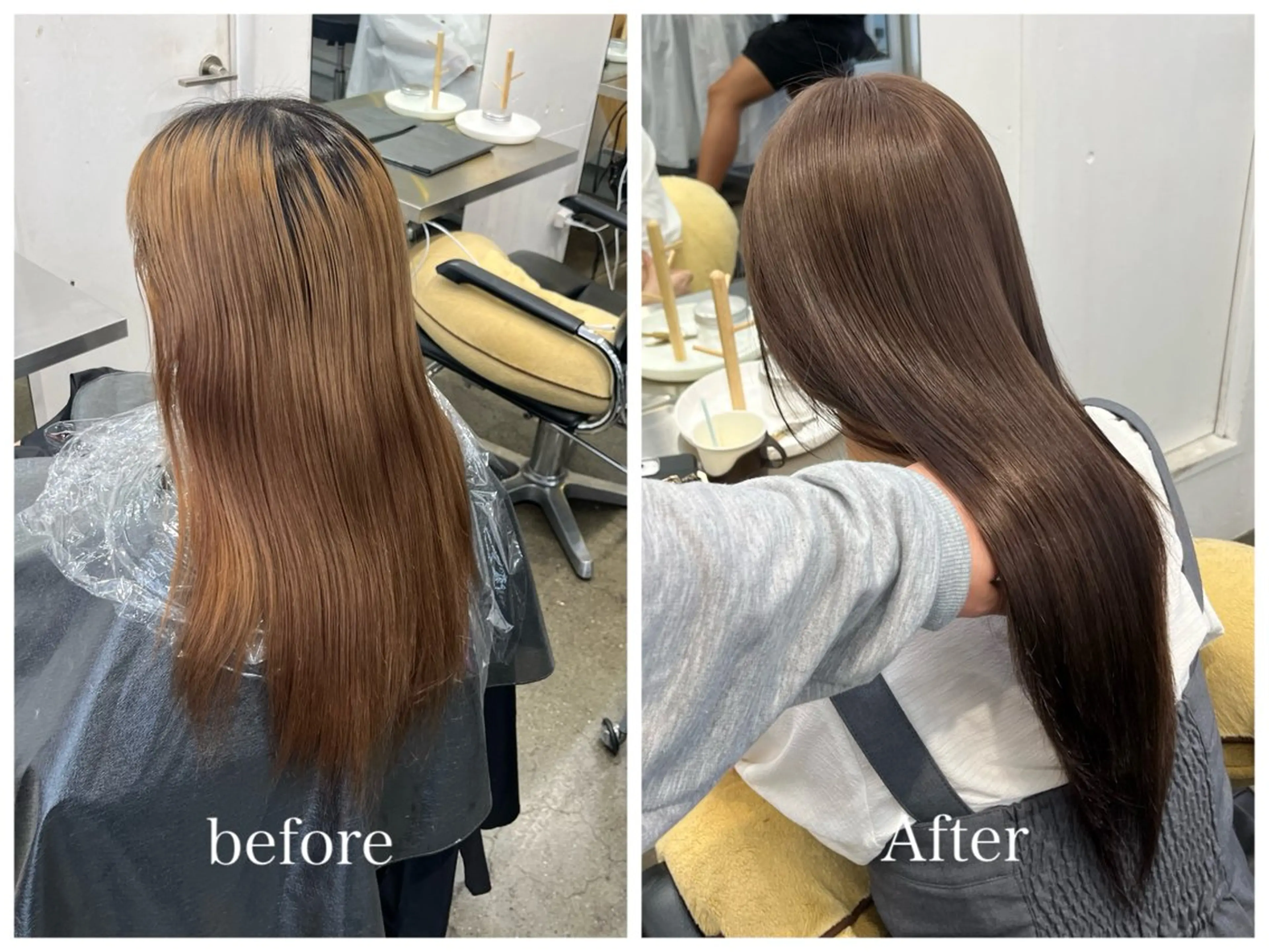 ロング カラー グレージュ 新宿 似合わせカラー HINAのヘアスタイル