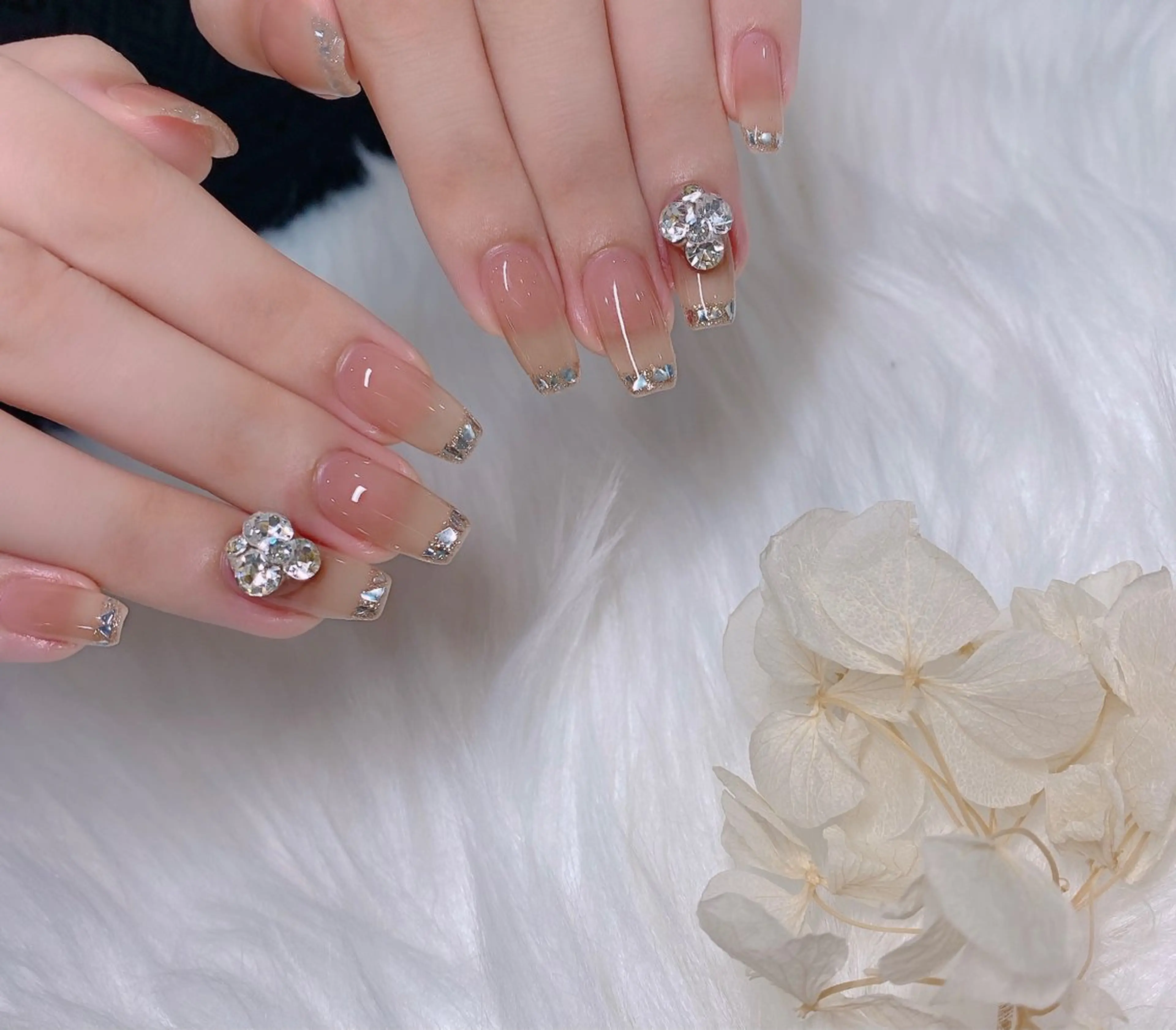 ガラスフレンチ「オフ代+1100円」《パラジェルbase変更+550円》「パーツ別」の写真