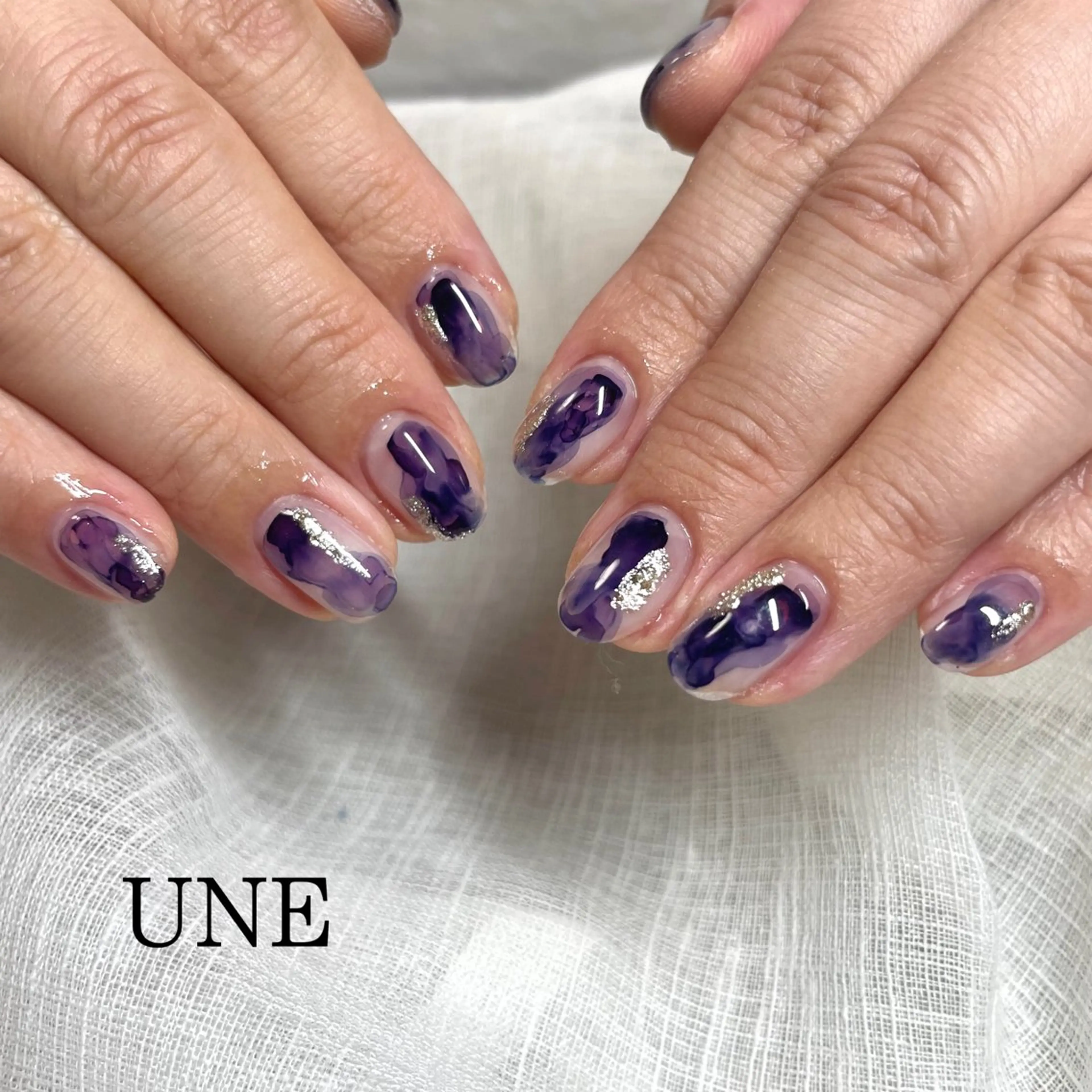 ネイル ネイビー UNE.【ユヌ】 Jr.NANAのネイルデザイン