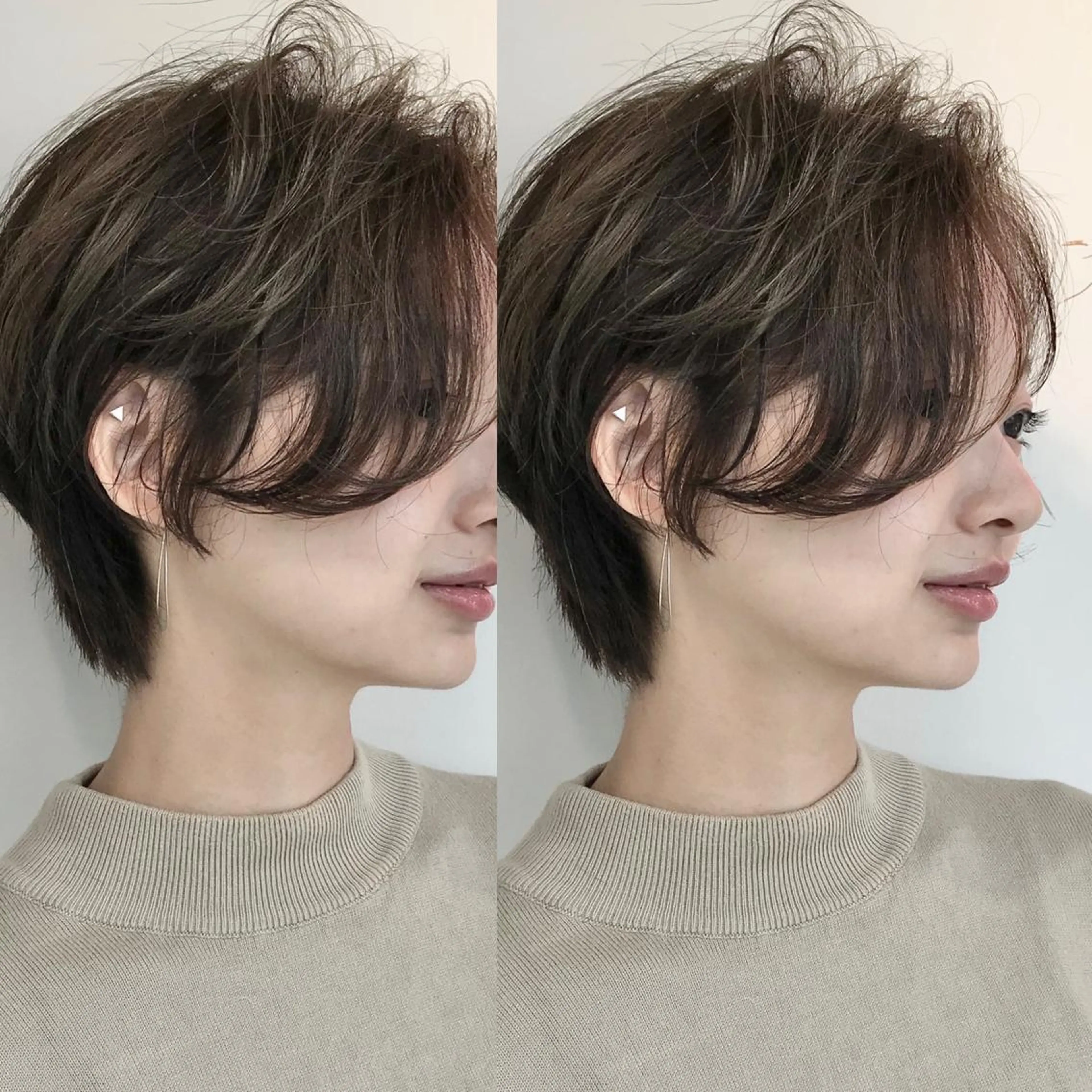 ショート カラー ヘアアレンジ ハイライトカラー ハイライト ショートヘア カット 岡崎勇人/レイヤー/ 韓国/ケラチンTRのヘアスタイル