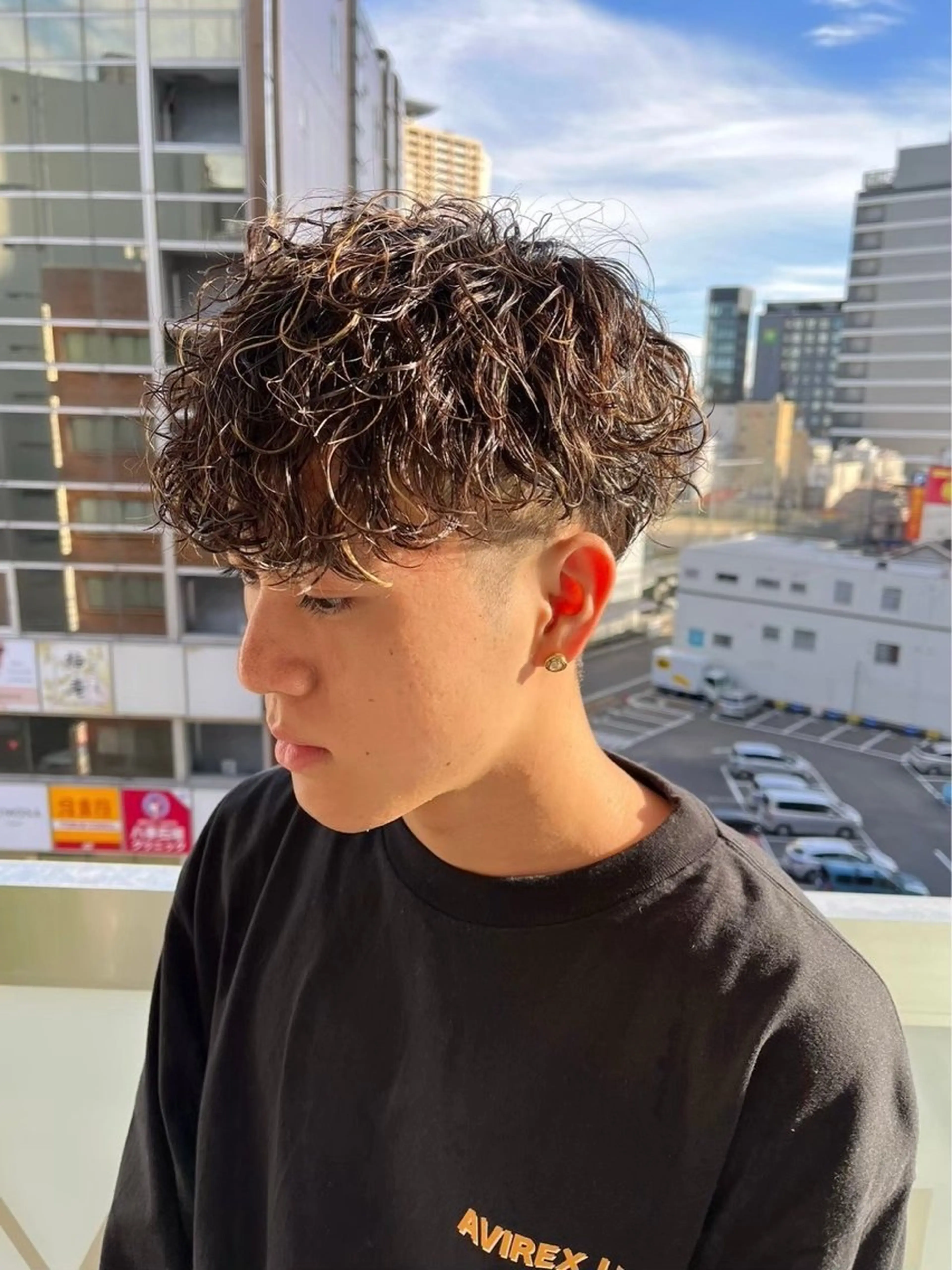 パーマ メンズ LUVISM ボブ りきカットモデル募集のヘアスタイル