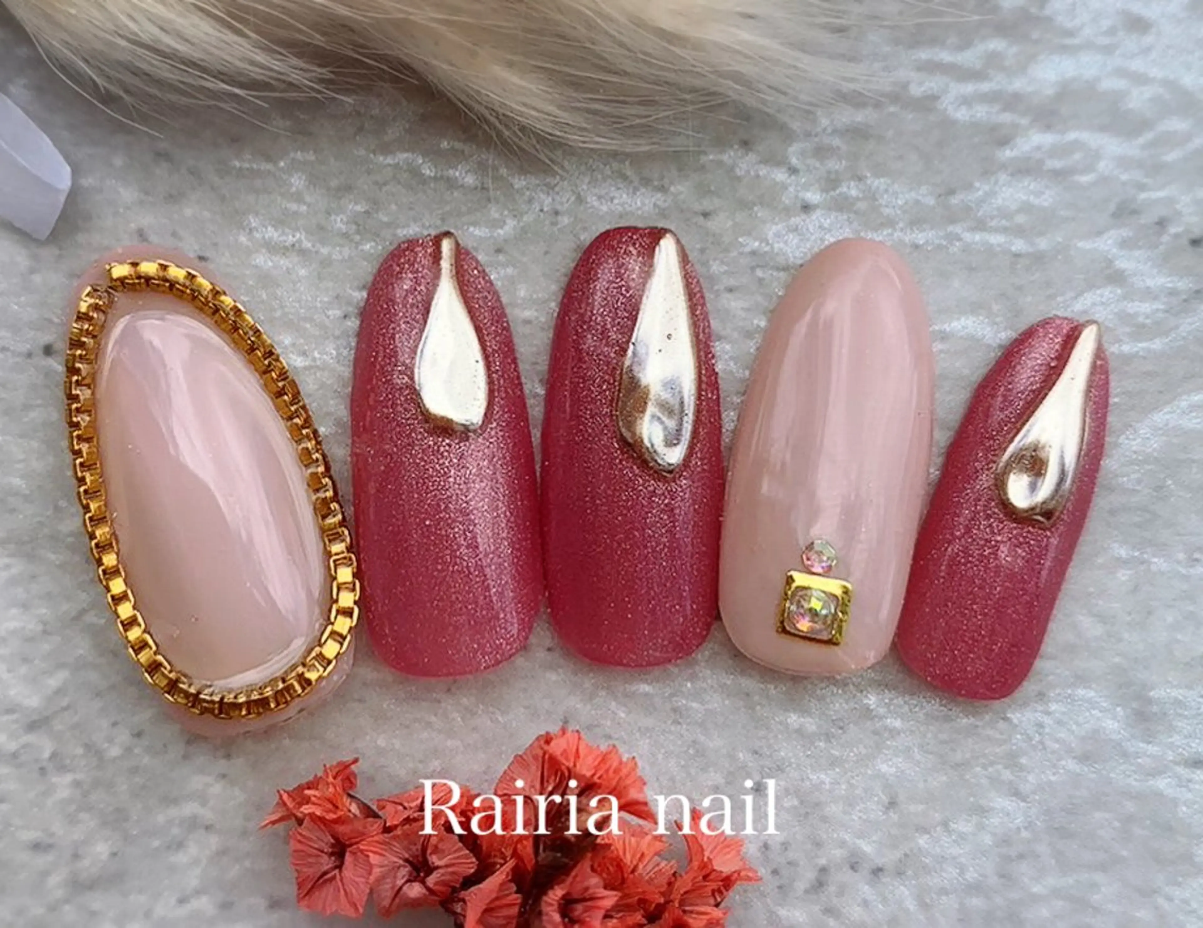 ネイル アートネイル ジェルネイル 持ち込み ニュアンスネイル パラジェル Rairia nail本八幡店のネイルデザイン