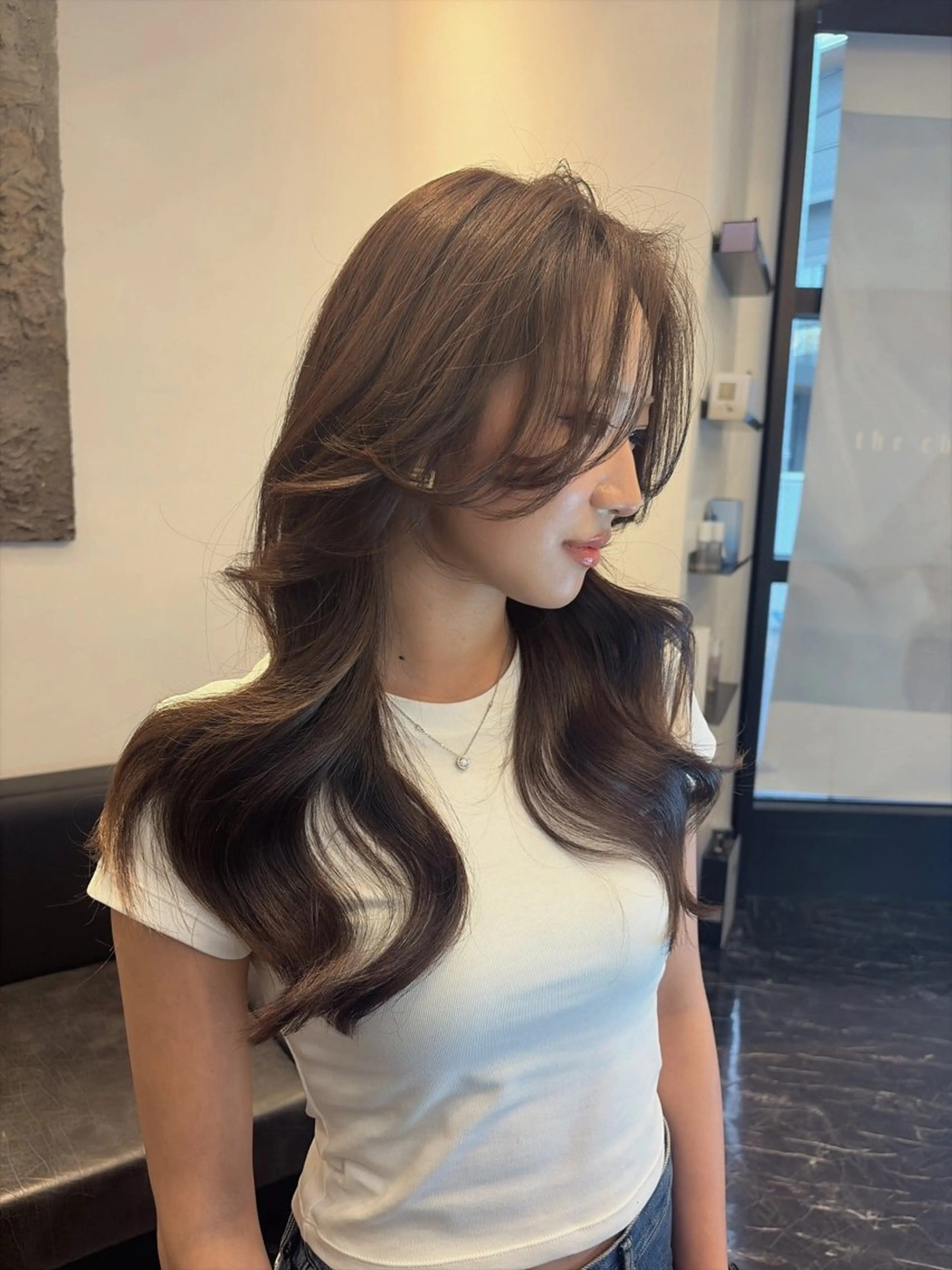 ロング カット ヘアカラー 海野翔吾🇨🇳 ワンホンレイヤーのヘアスタイル