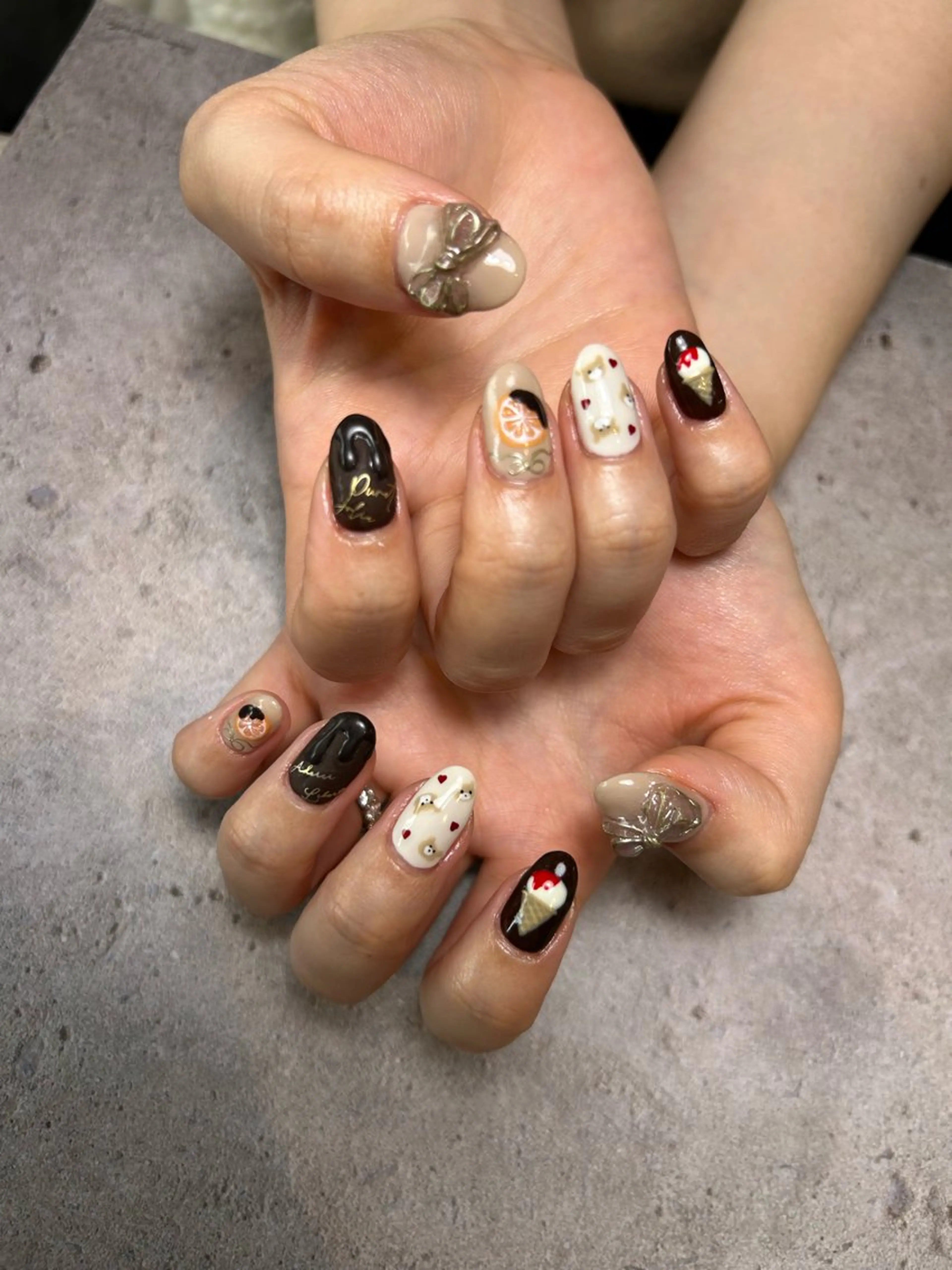 ネイル アートネイル 持ち込み バレンタイン ハンドネイル Reflection marikoのネイルデザイン