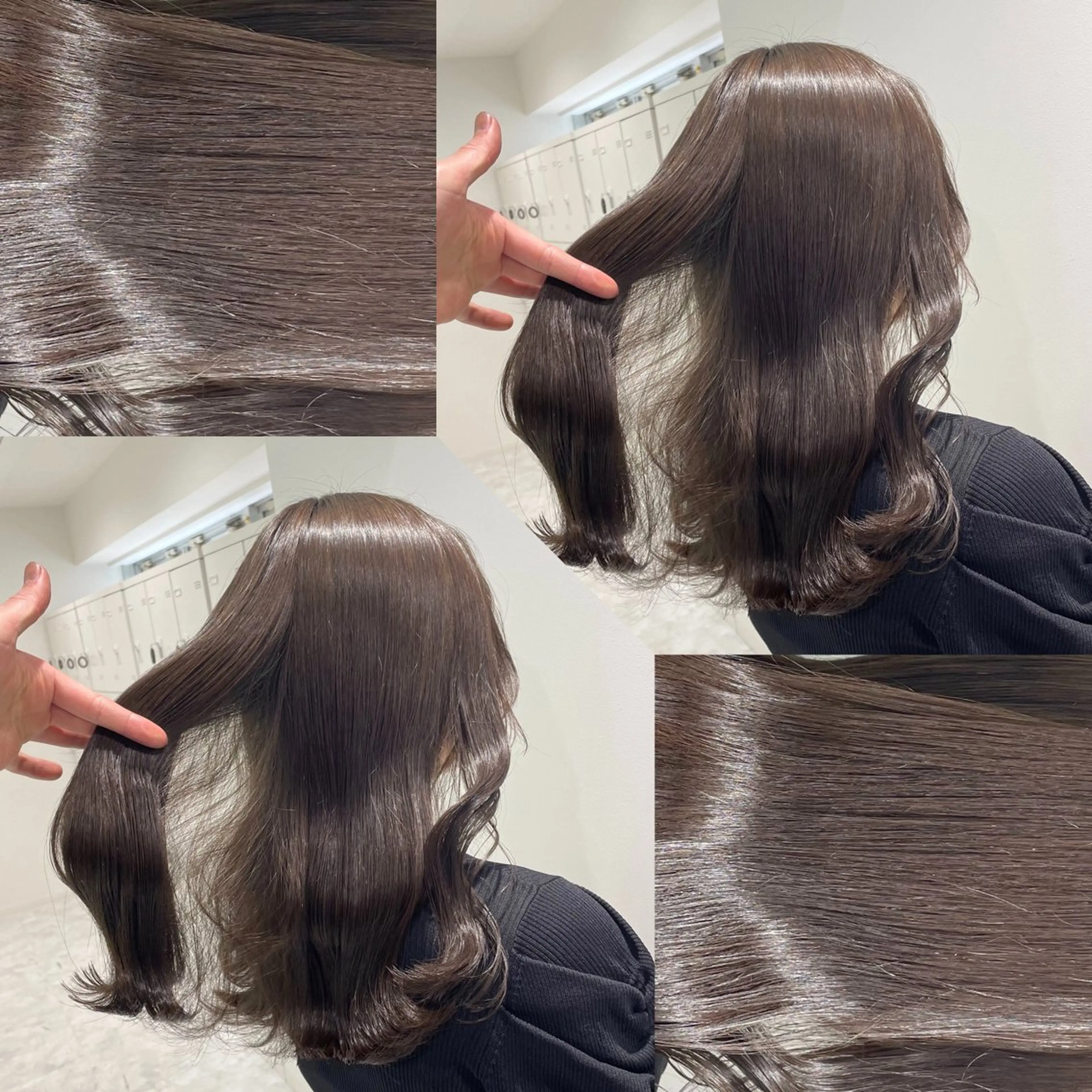 ミディアム カラー カット ヘアカラー ヘアセット 韓国風ベージュ🤎 赤みなし🌿横浜🤎のヘアスタイル